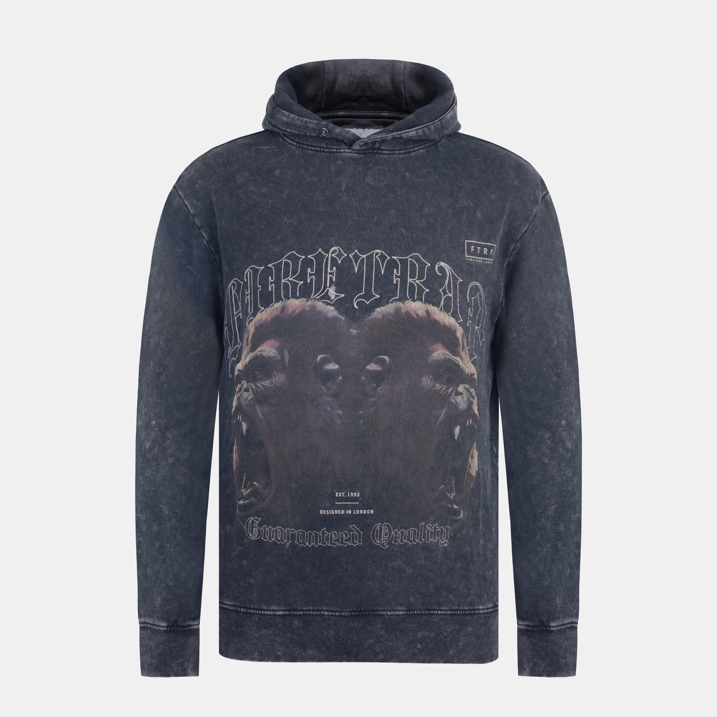 Firetrap Men's Graphic Hoodie - Gorilla - S