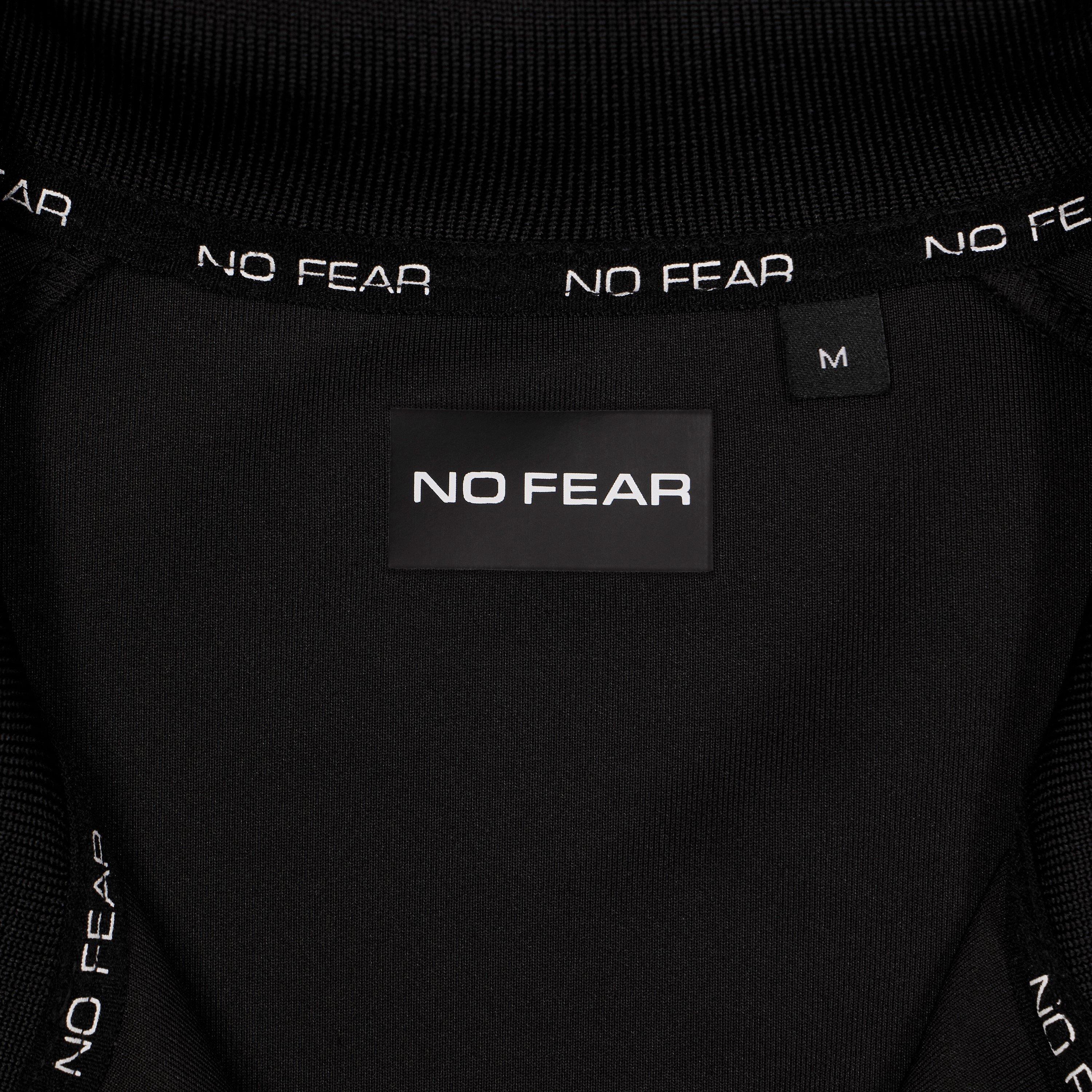 Black - No Fear - Mens Slim Tracksuit Zip-Up Top - 5
