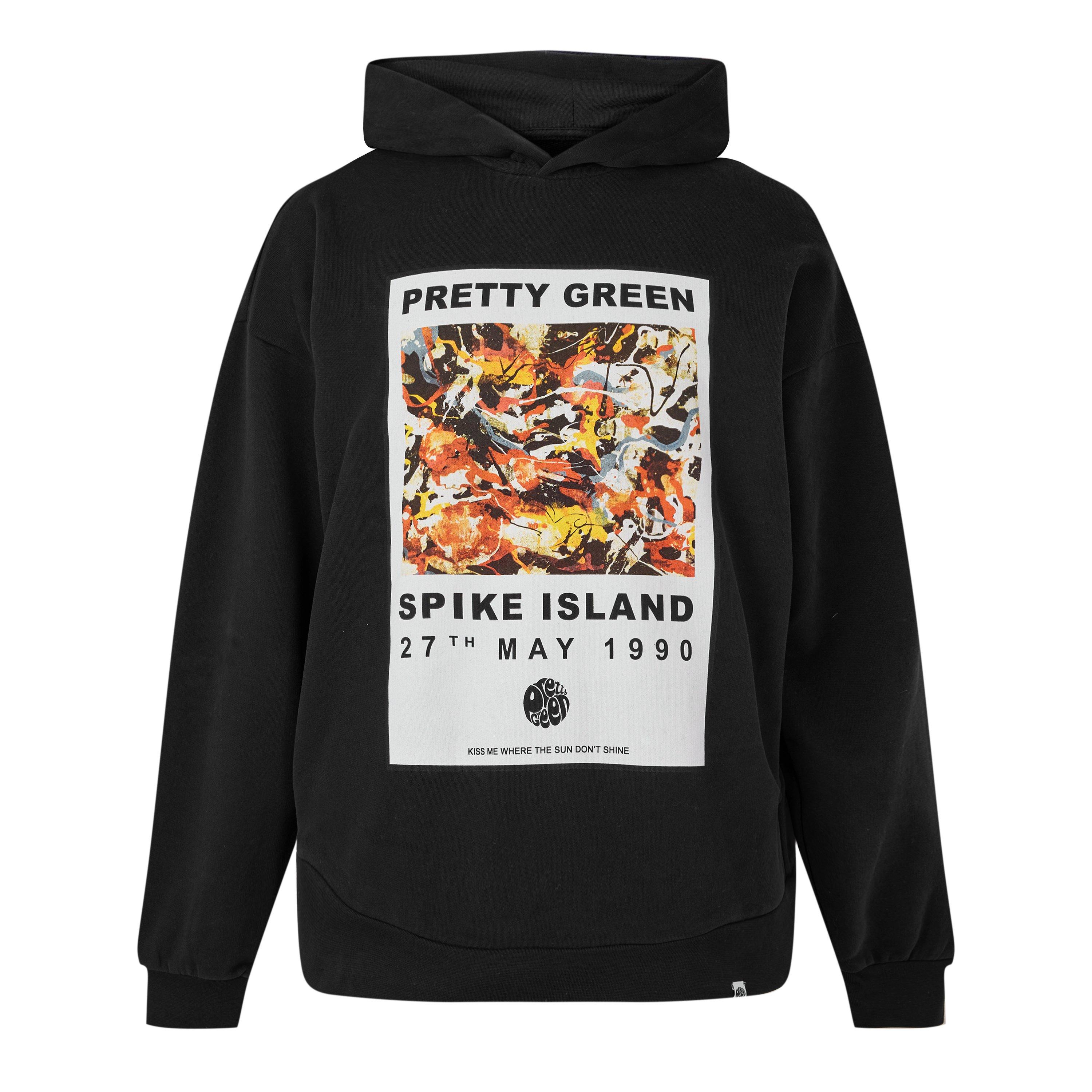 Black - Pretty Green - Men's Overhead Hoodie - 1