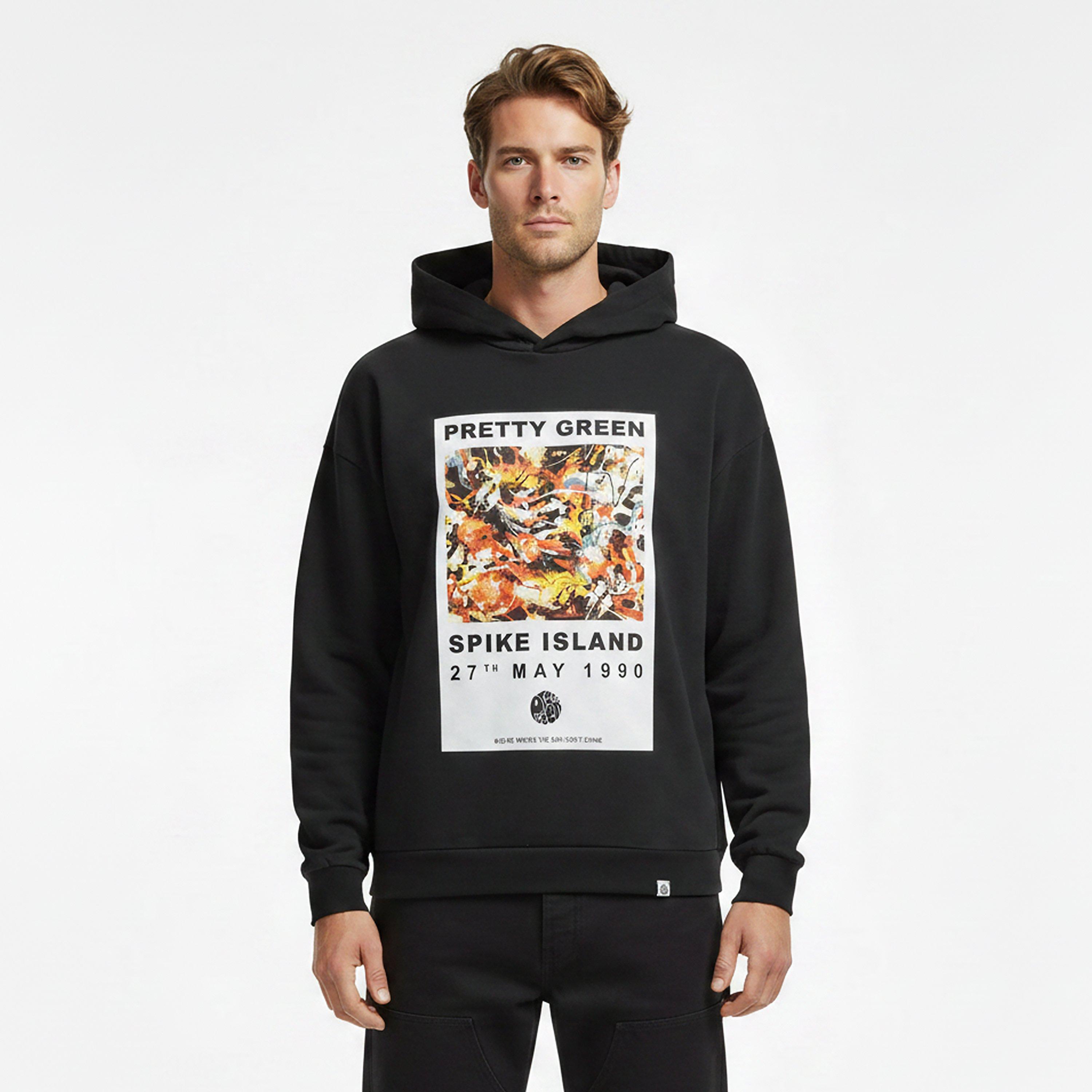 Black - Pretty Green - Men's Overhead Hoodie - 3