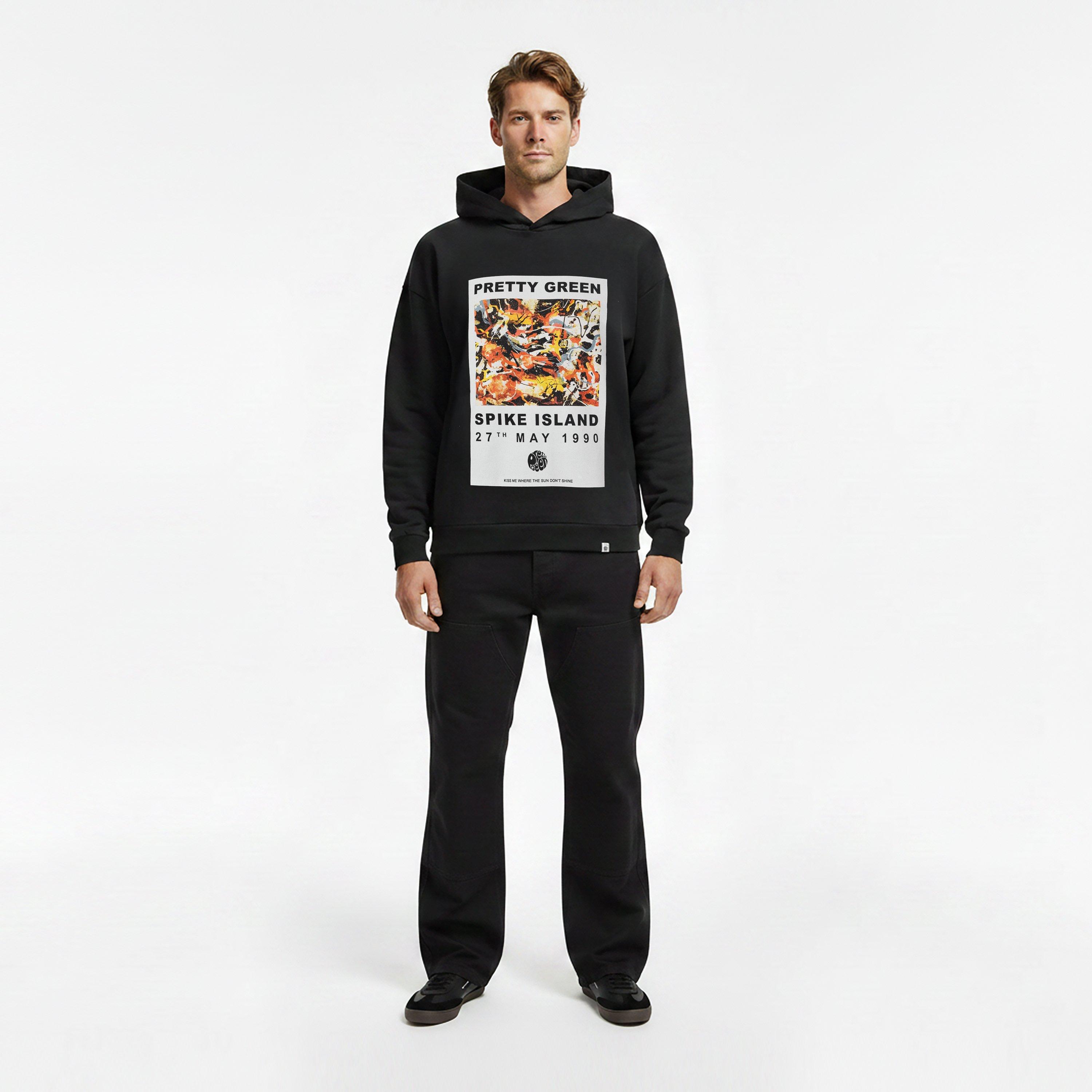 Black - Pretty Green - Men's Overhead Hoodie - 5