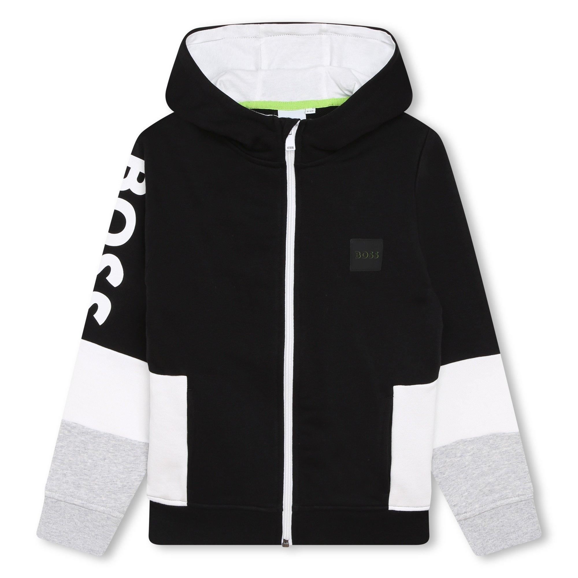 Black 09B - Boss - Large Logo Zip Hoodie Juniors - 1