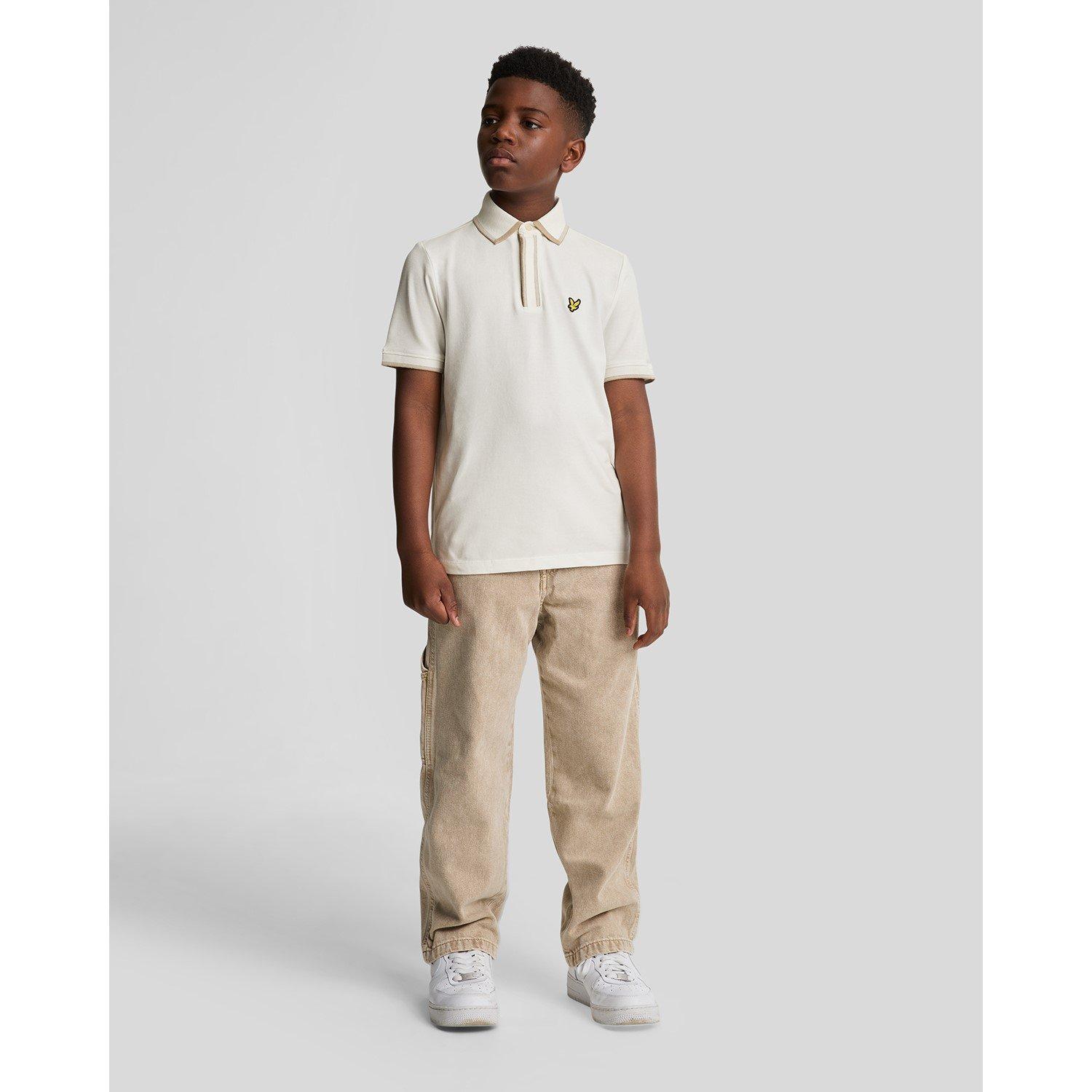 Lyle And Scott Boys Kids' Short-Sleeve Polo Shirt - X157 Chalk - 15-16Y