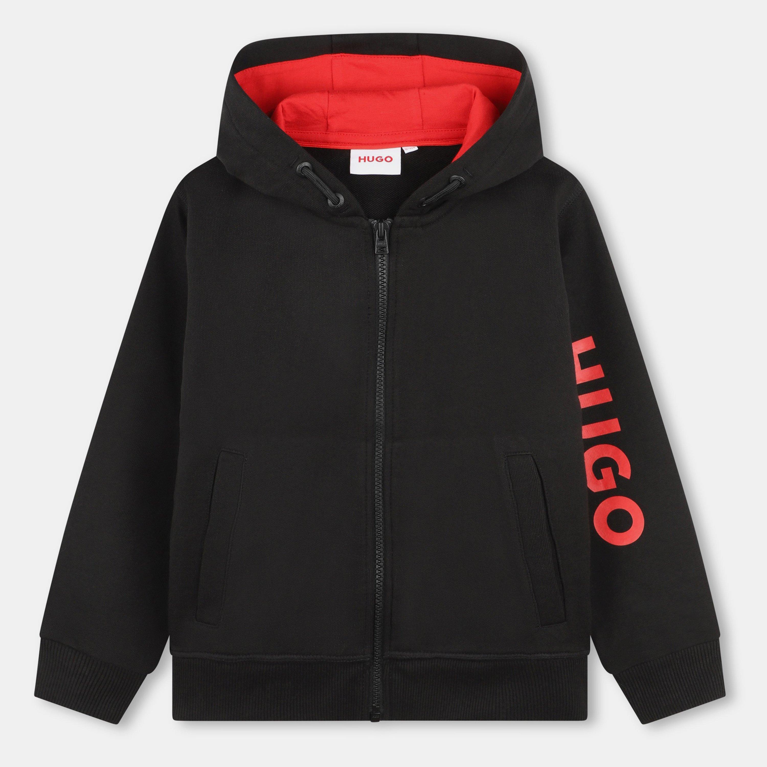 Hugo Logo Zip Hood Juniors Zip Hoodies FRASERS