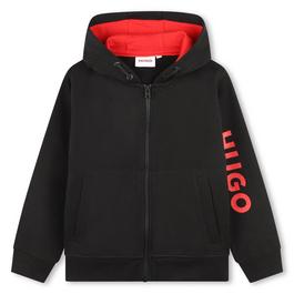 Hugo Logo Zip Hood Juniors