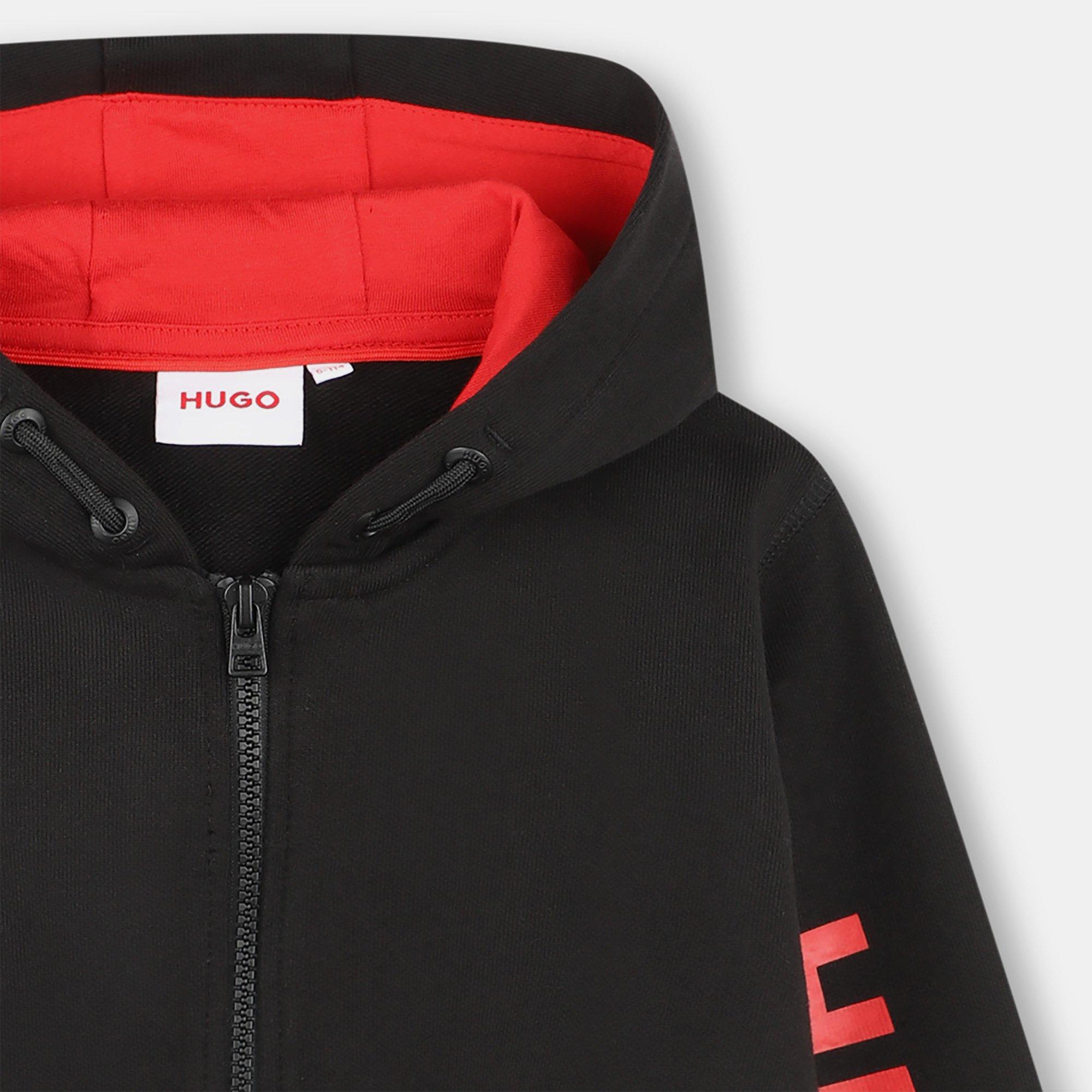 Preto 09B - Hugo - Logo Zip Hood Juniors - 3