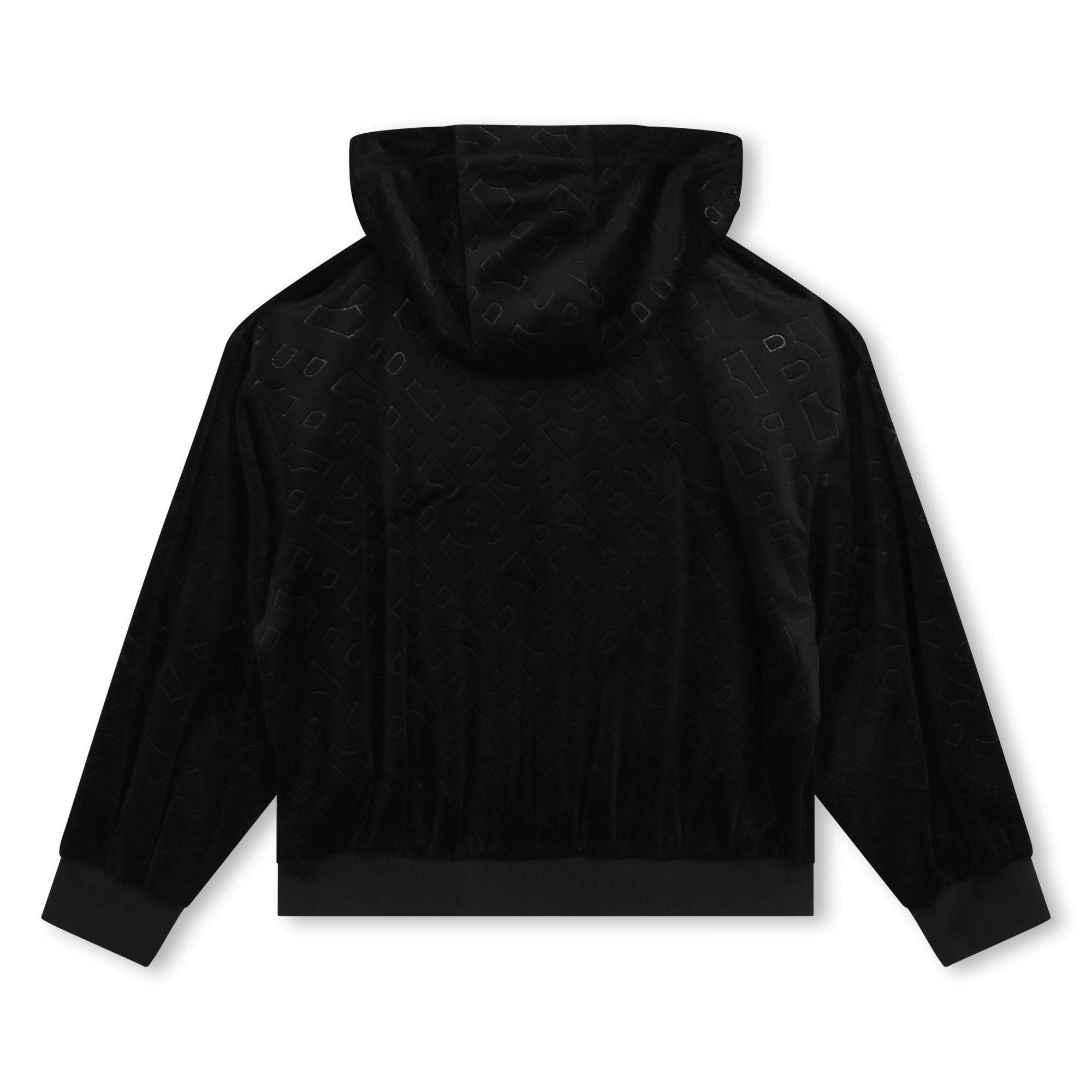 Black 09B - Boss - Kids Logo Zip-Up Hoodie - 3