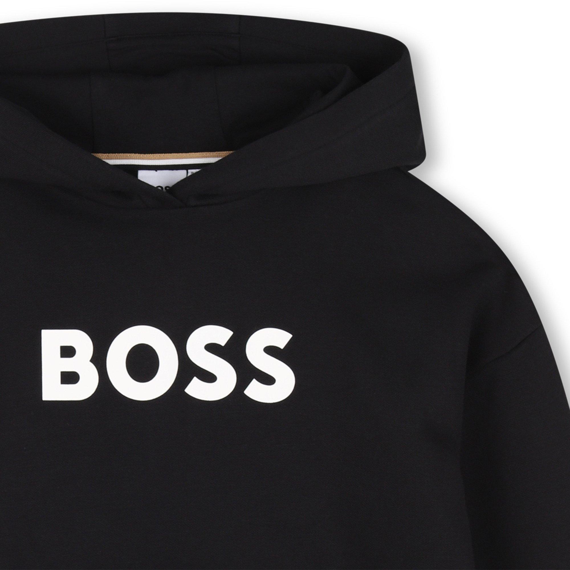 Black 09 - Boss - Kids Logo Over-the-head Hoodie, Bold Logo - 3