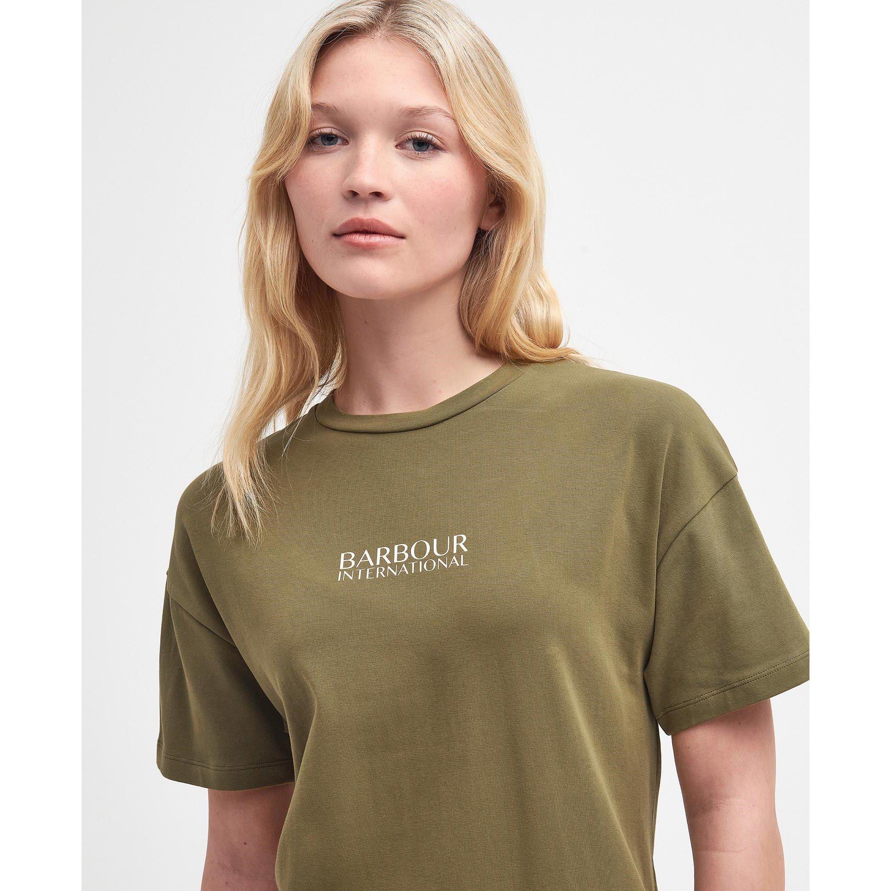 Golden Khaki - Barbour International - Sofia Midi Dress - 4