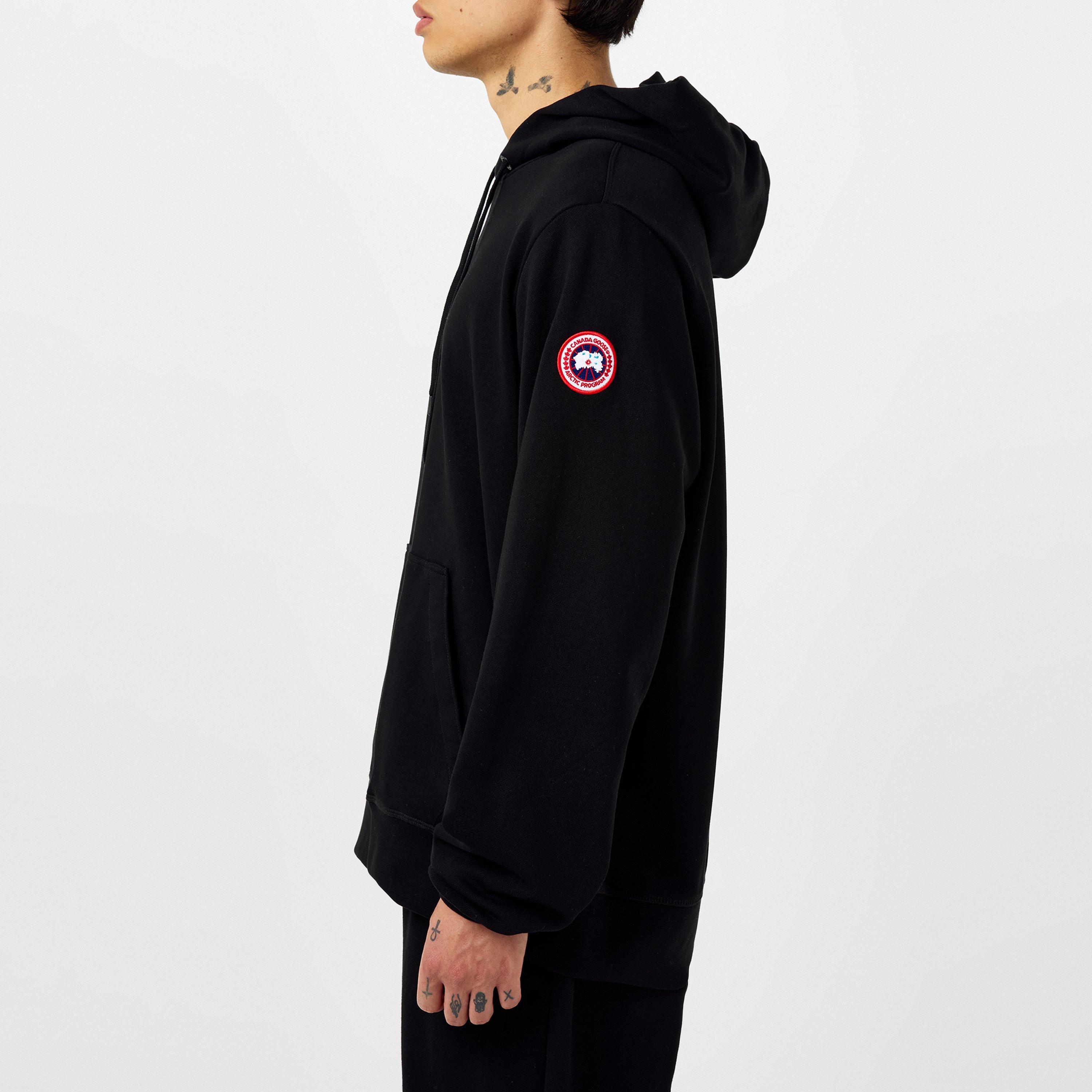 Black 61 - Canada Goose - Men's Logo Cotton Huron Hoodie Sweatshirt - 5