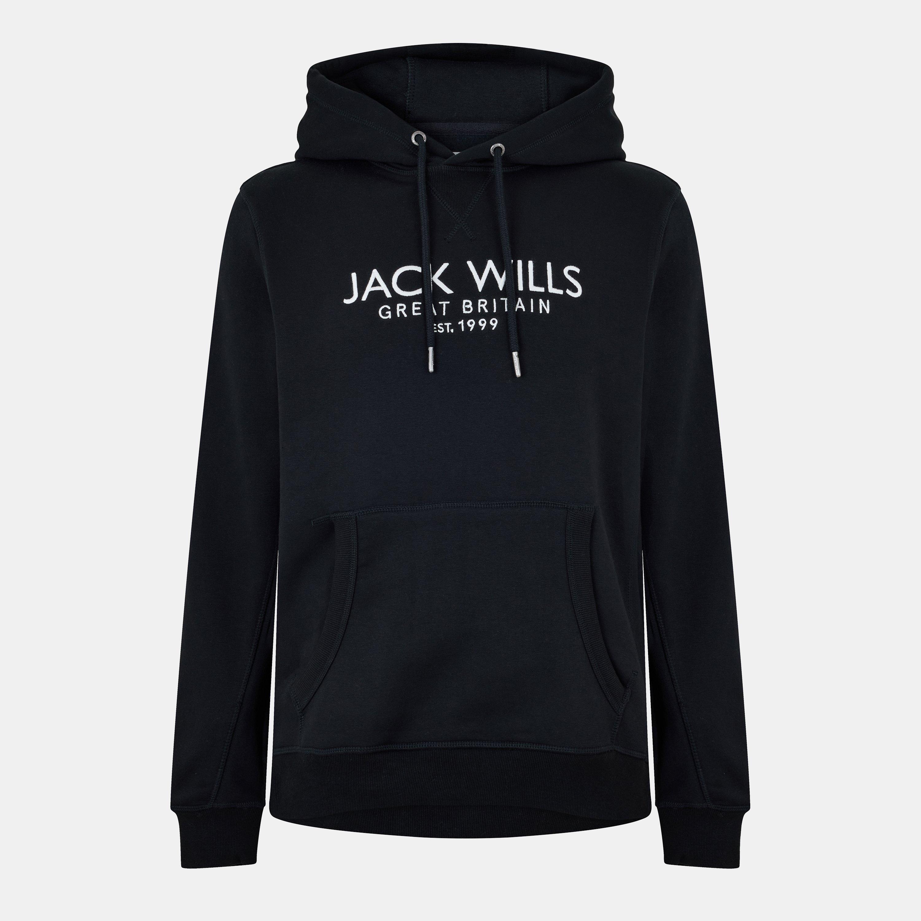 Black - Jack Wills - Batsford Logo Hoodie Mens - 1