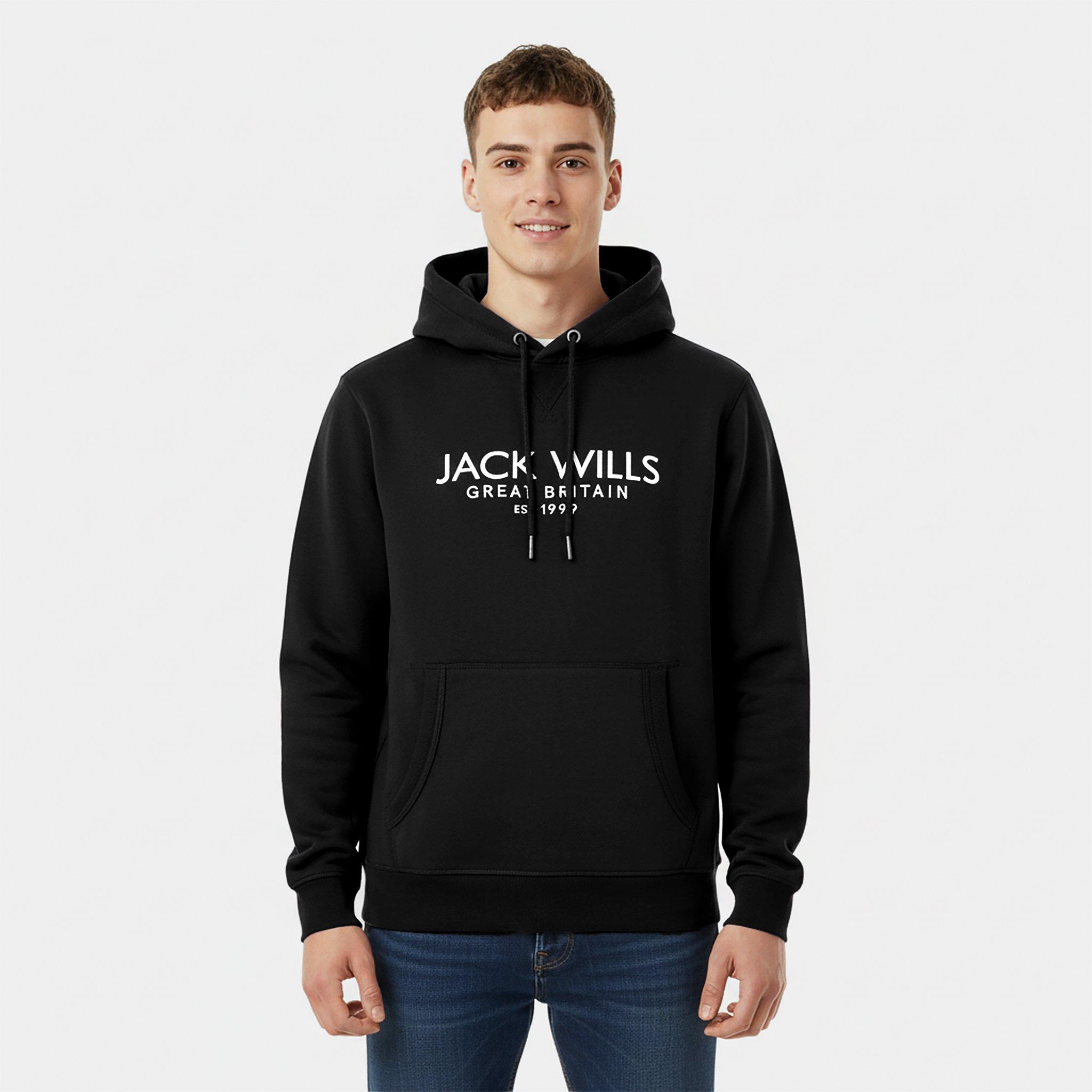 Noir - Jack Wills - Batsford Logo Hoodie Mens - 3