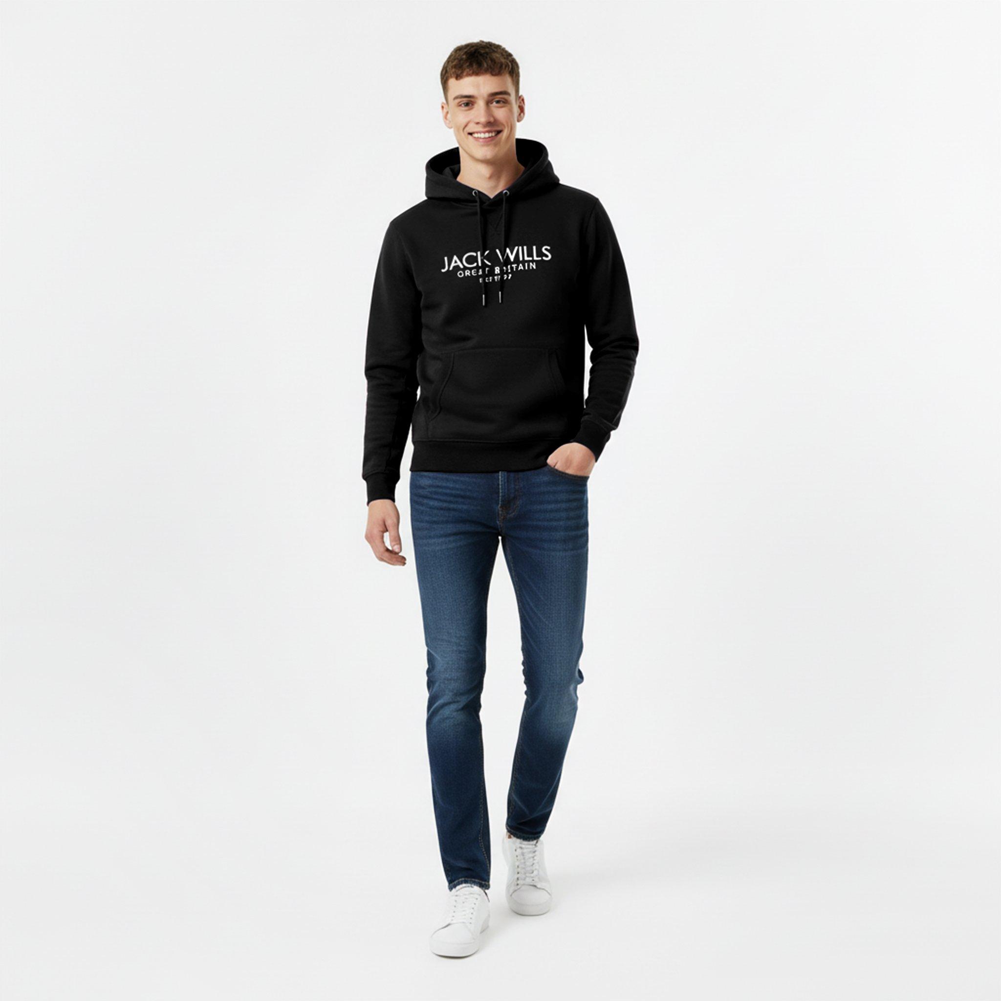 Noir - Jack Wills - Batsford Logo Hoodie Mens - 5