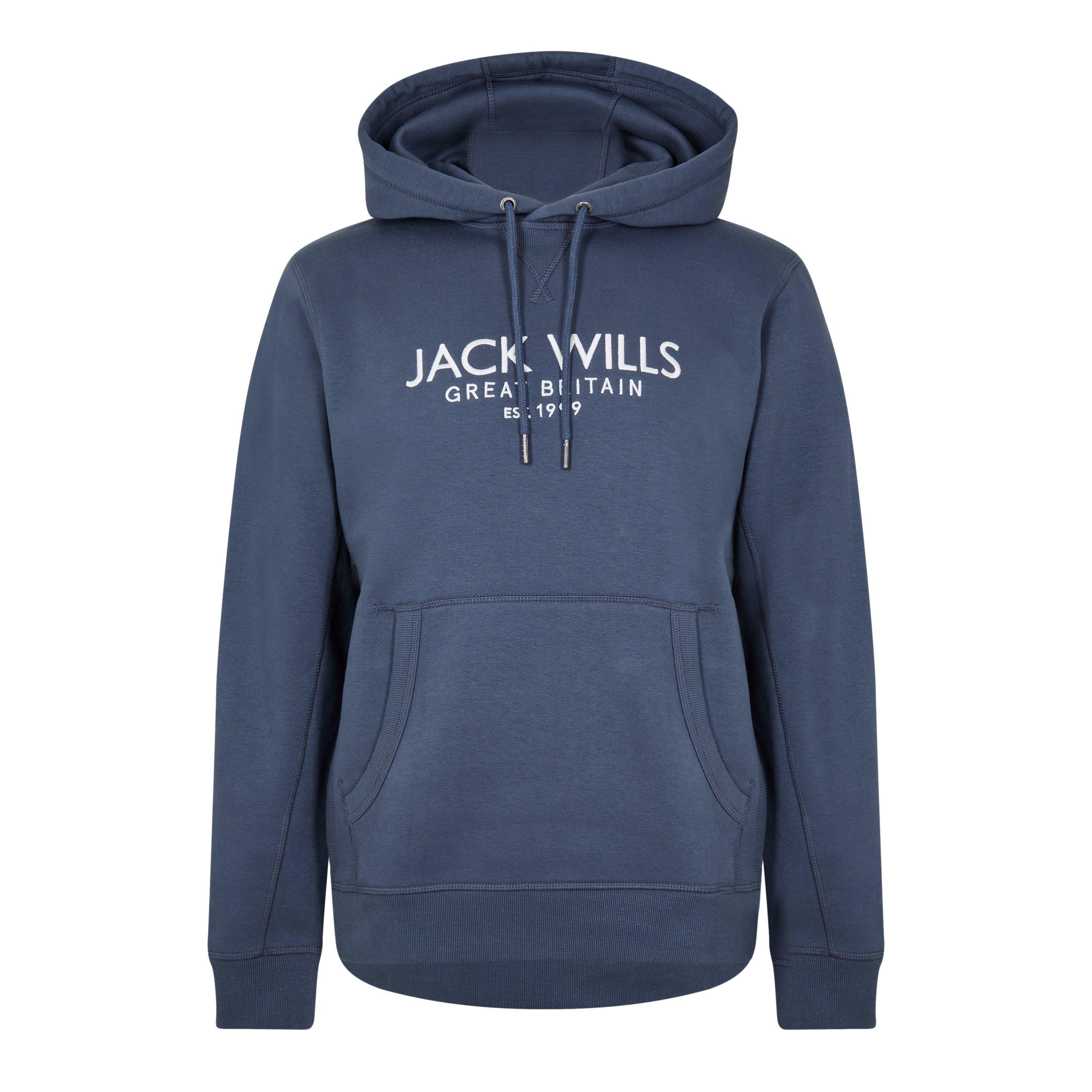 Jack Wills Men's Batsford Logo Hoodie - Faded Indigo - 2XL