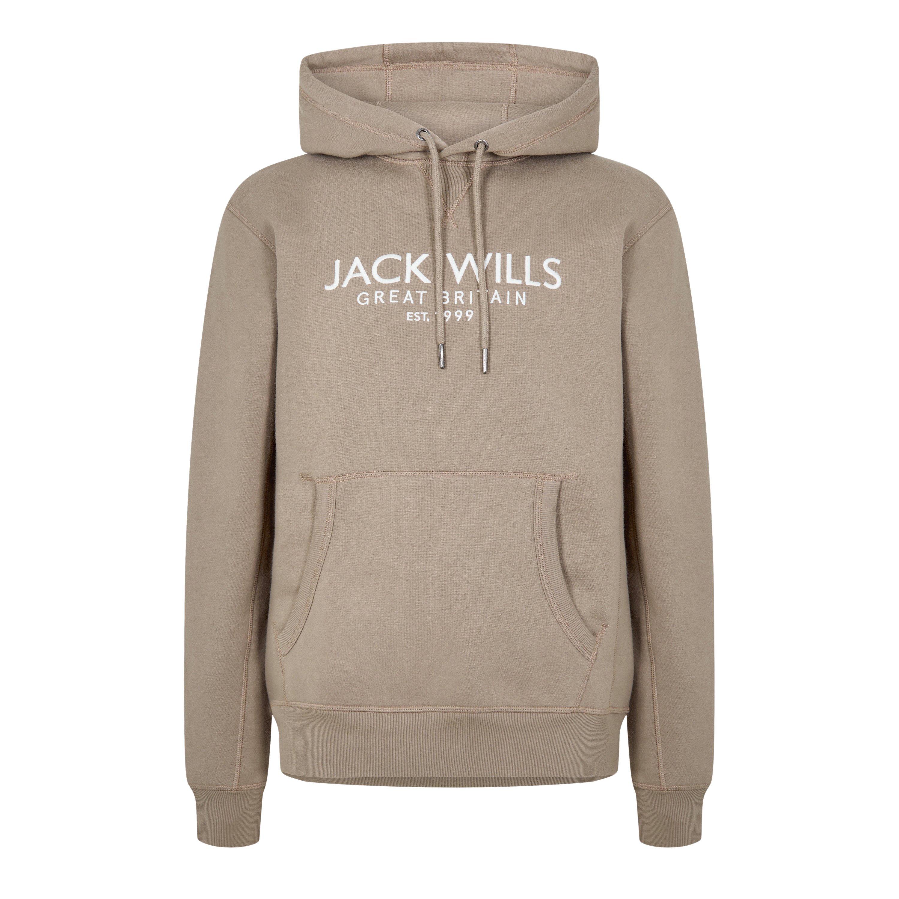 Jack Wills Men's Batsford Logo Hoodie - Fawn - 2XL