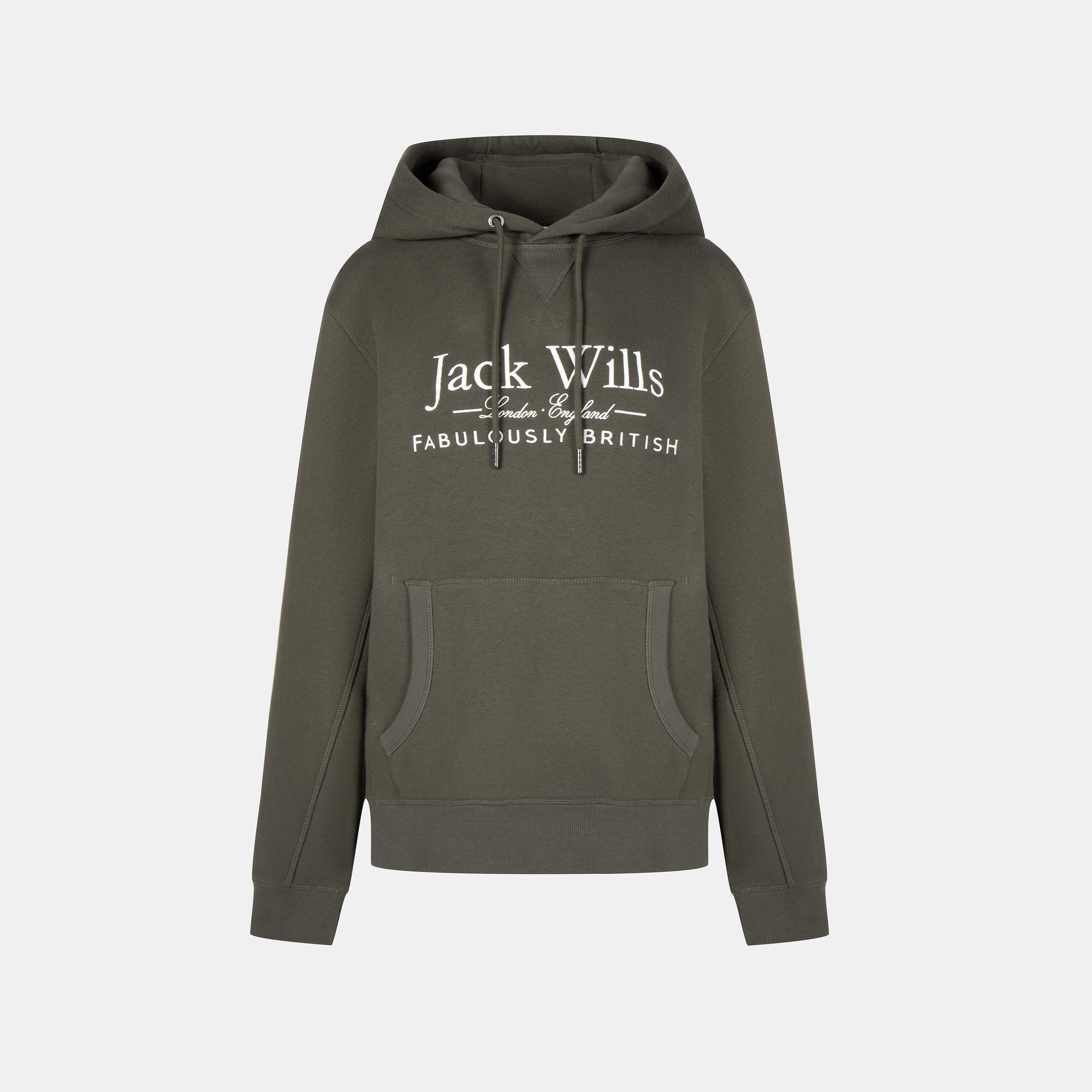 Jack Wills Men's Batsford Logo Hoodie Green Large - Image 2
