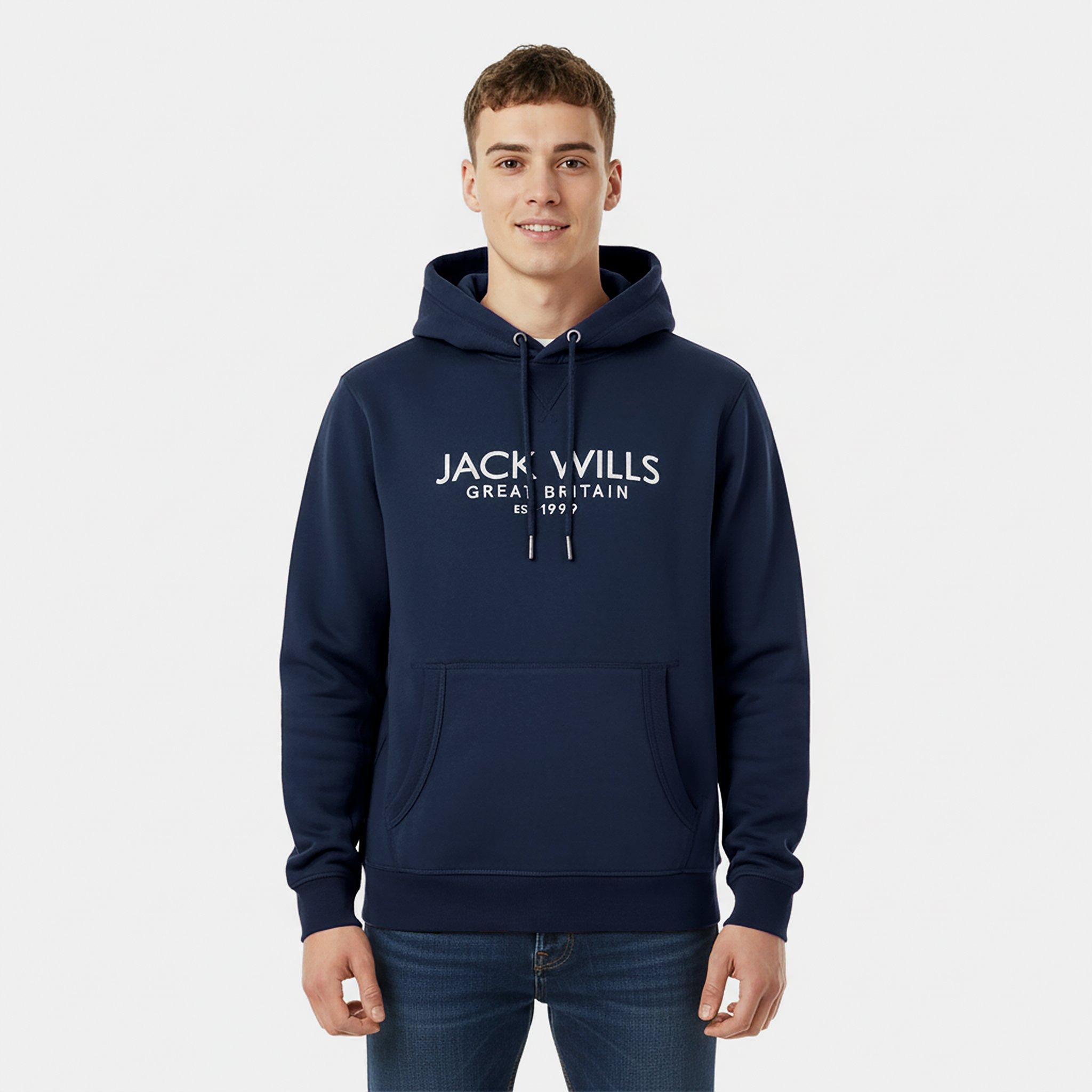 Marine - Jack Wills - Batsford Logo Hoodie Mens - 3