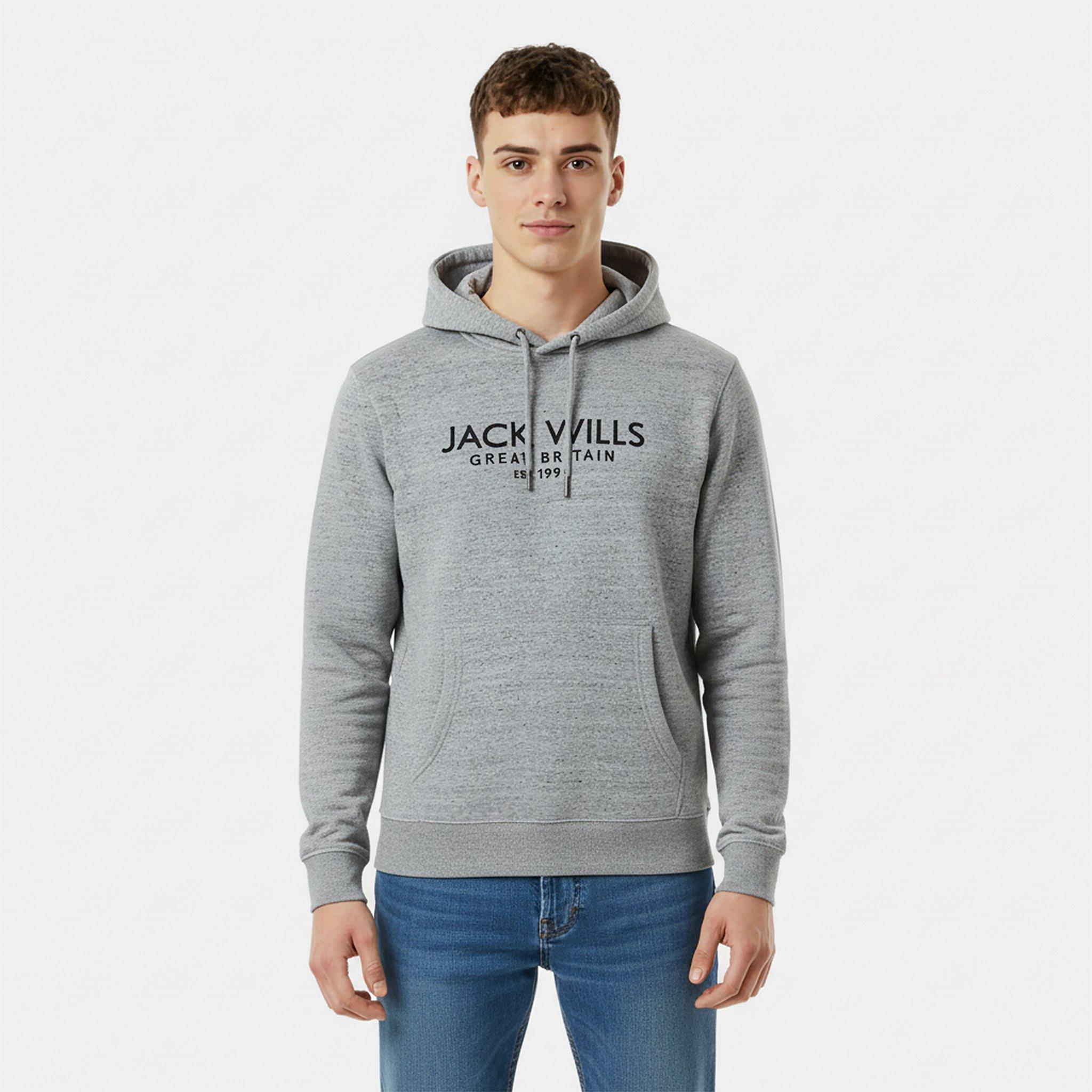 Grey Marl - Jack Wills - Batsford Logo Hoodie Mens - 3