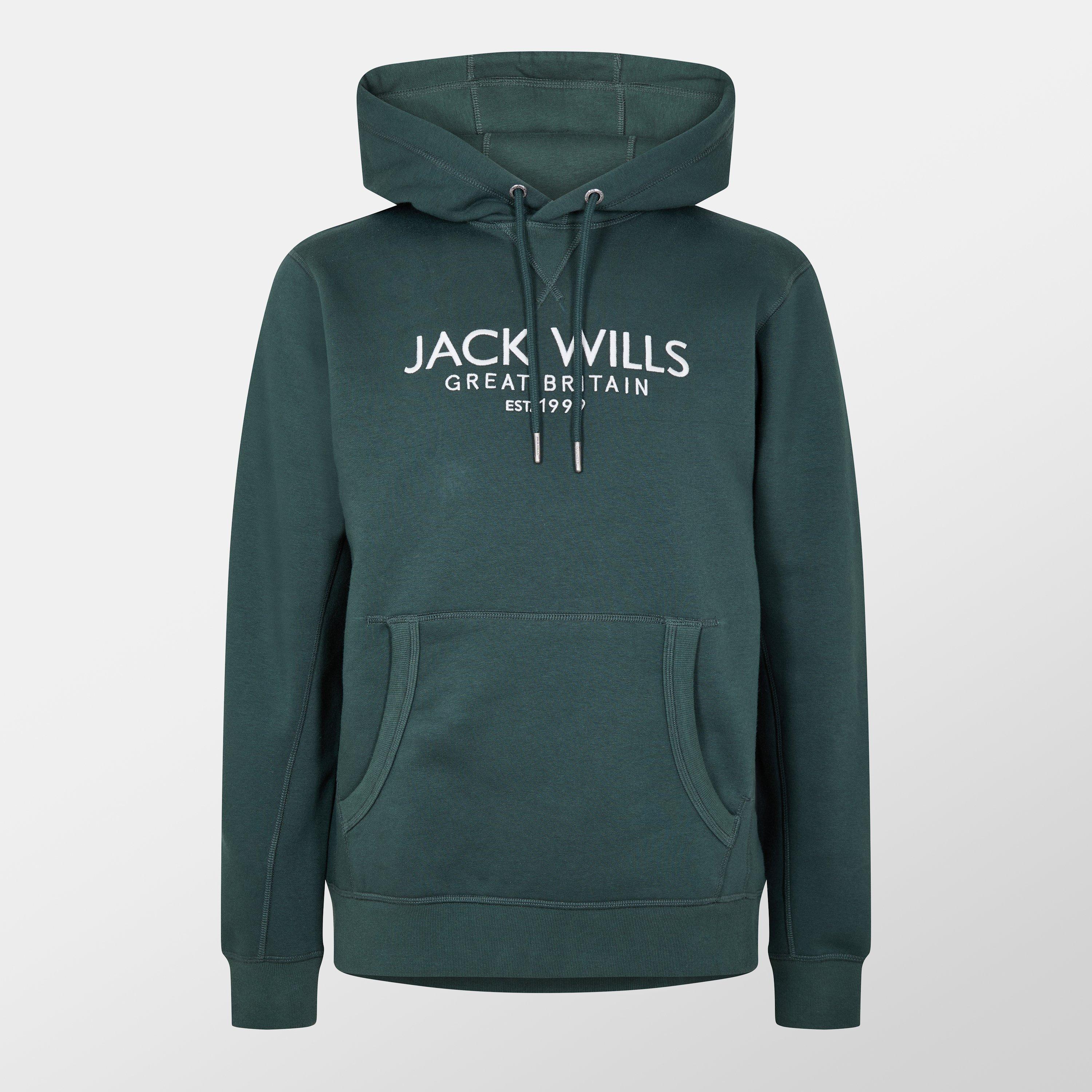 Jack Wills Men's Dark Pine Batsford Graphic Logo Hoodie - M - Image 4