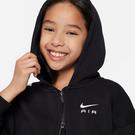 Noir/blanc - Nike - Air Club Fleece Big Kids' (Girls') Oversized Full-Zip Formal Hoodie - 3