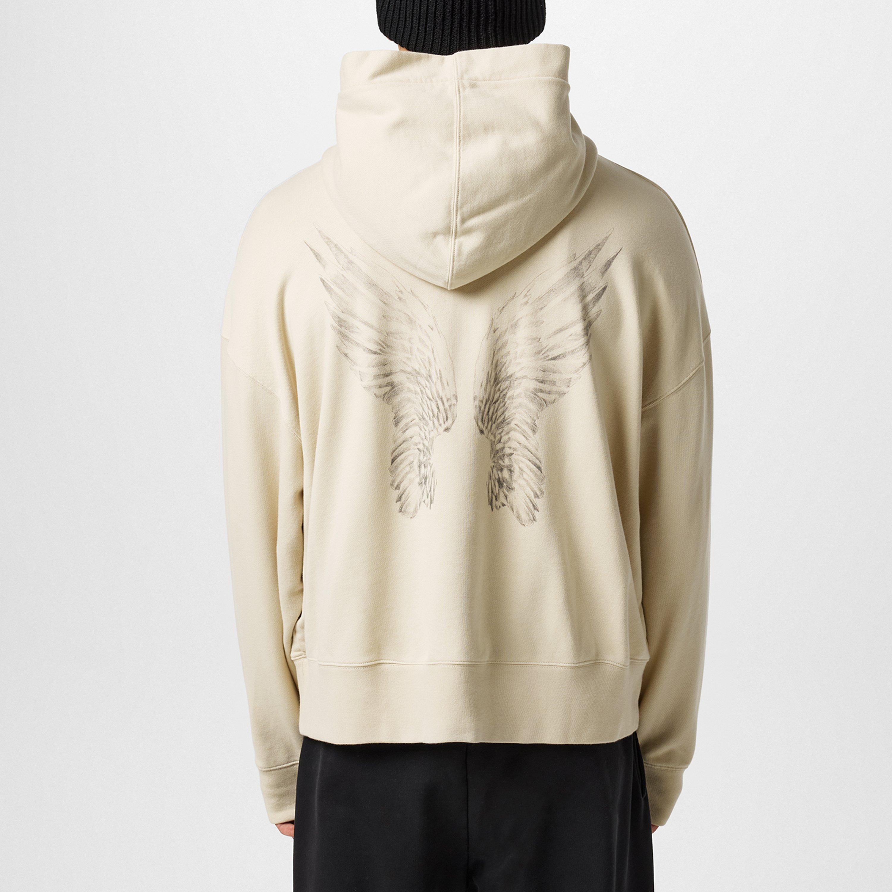 Beige - Palm Angels - Portrait Over The Head Hoodie - 3