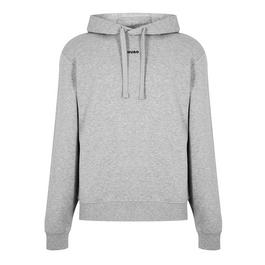 Hugo Cotton Terry Relaxed Fit Hoodie with Logo Print