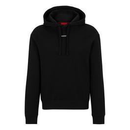 Hugo Cotton Terry Relaxed Fit Hoodie with Logo Print