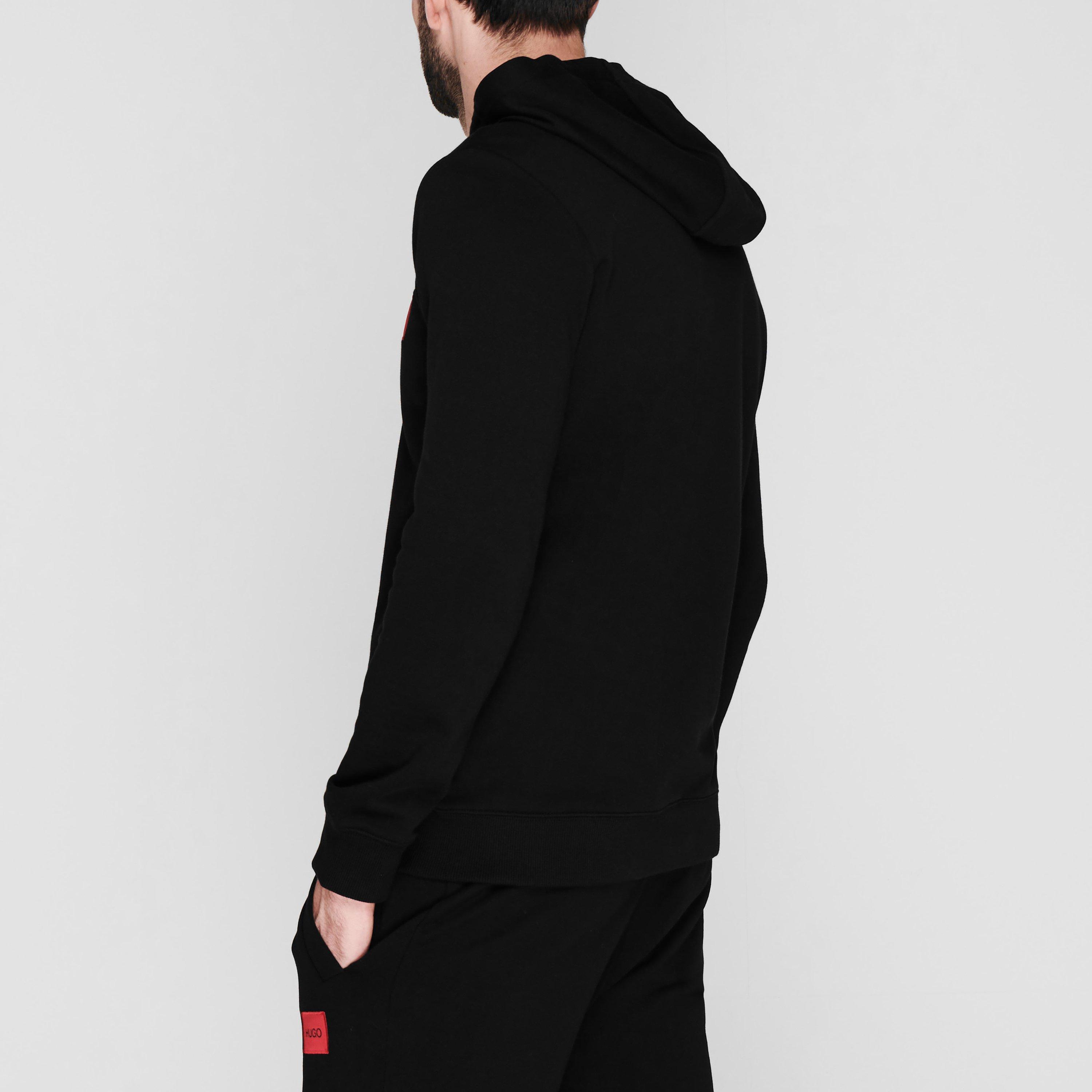Black 001 - Hugo - Daple Zip Through Hoodie - 4