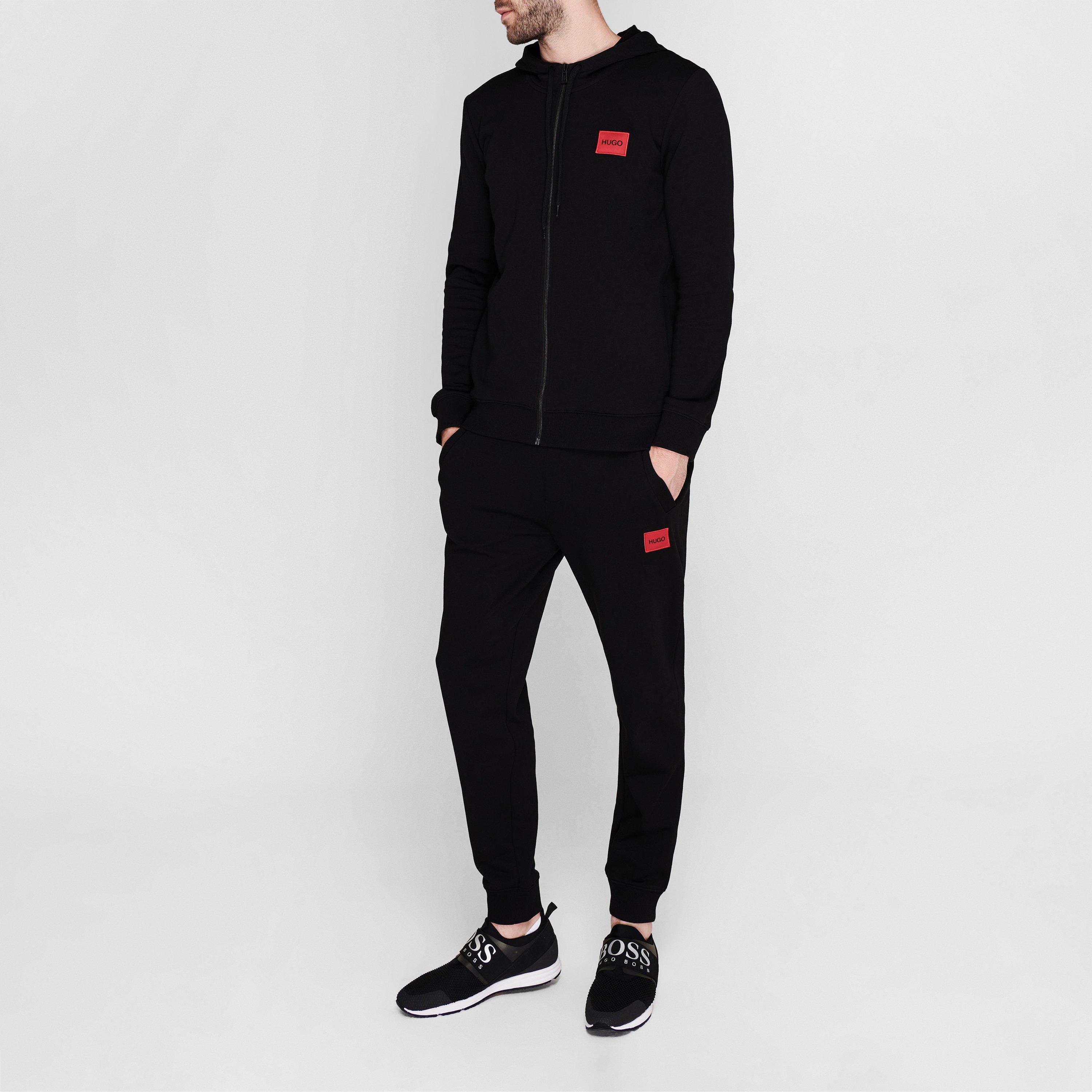 Black 001 - Hugo - Daple Zip Through Hoodie - 6