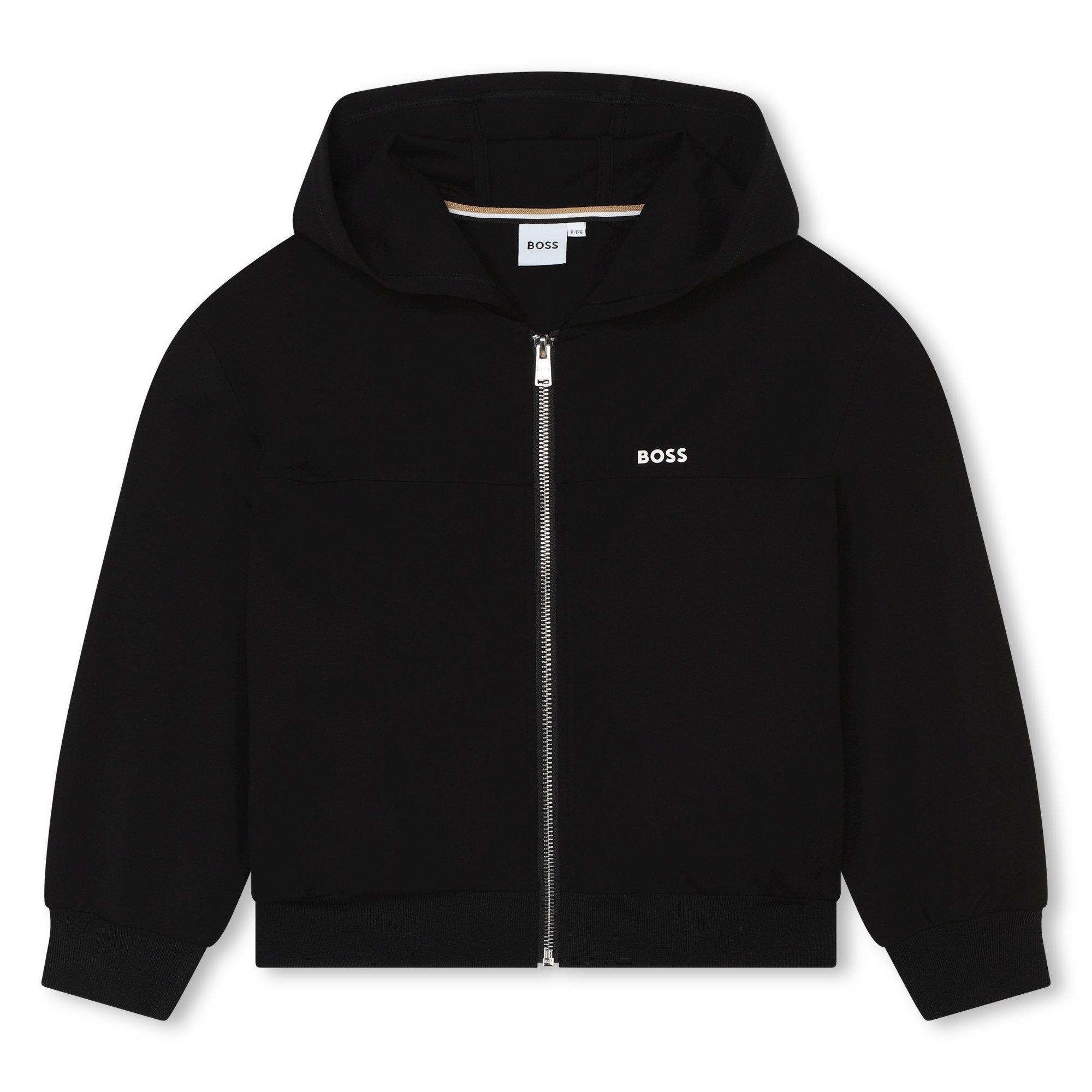 Black 09B - Boss - Kids Logo Zip Hoodie, Design Hoodie - 1