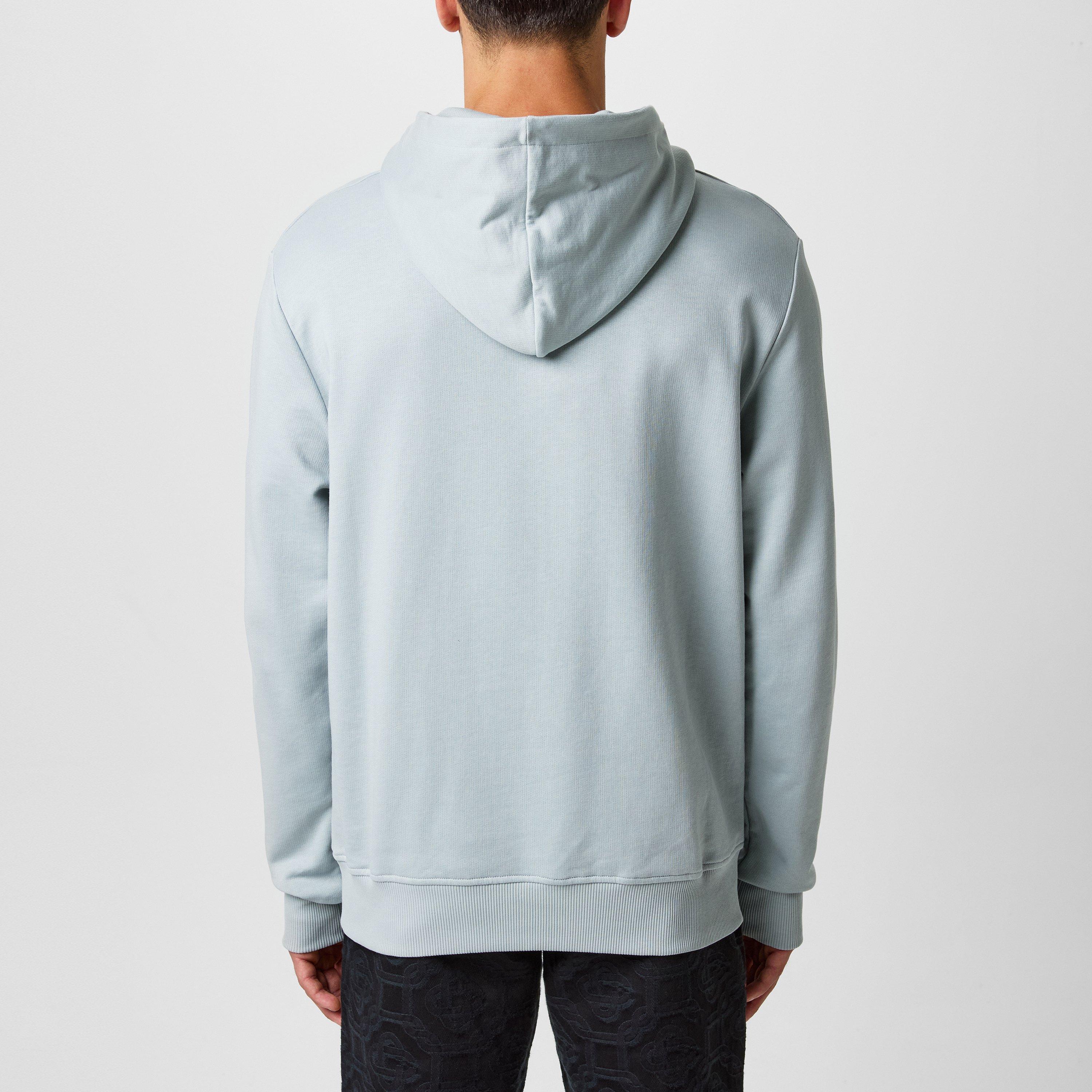 Grey/White - Balmain - Men's Logo Cotton Printed Hoodie - 3