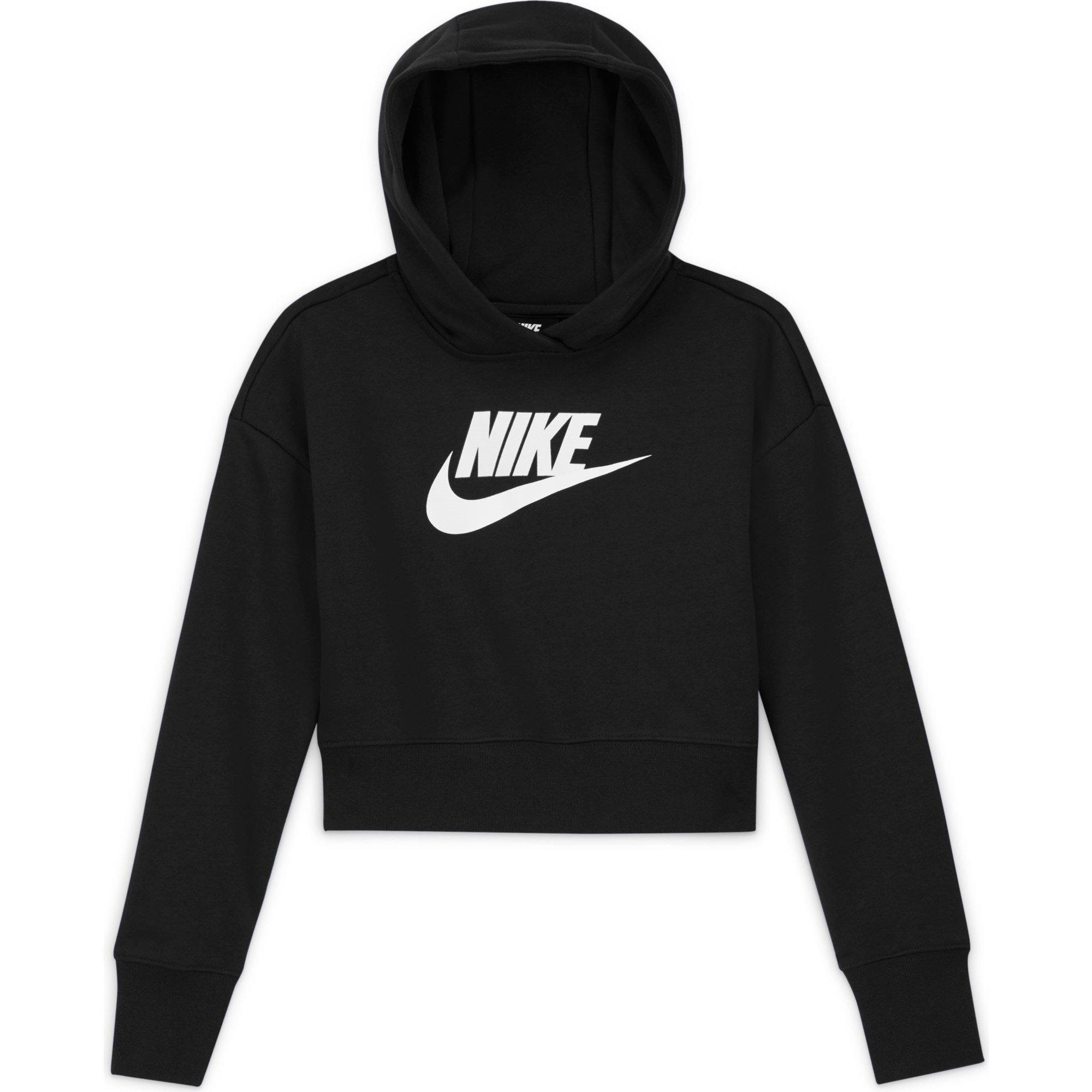 Zwart/Wit - Nike - Club Crop Hoody Junior Girls - 1