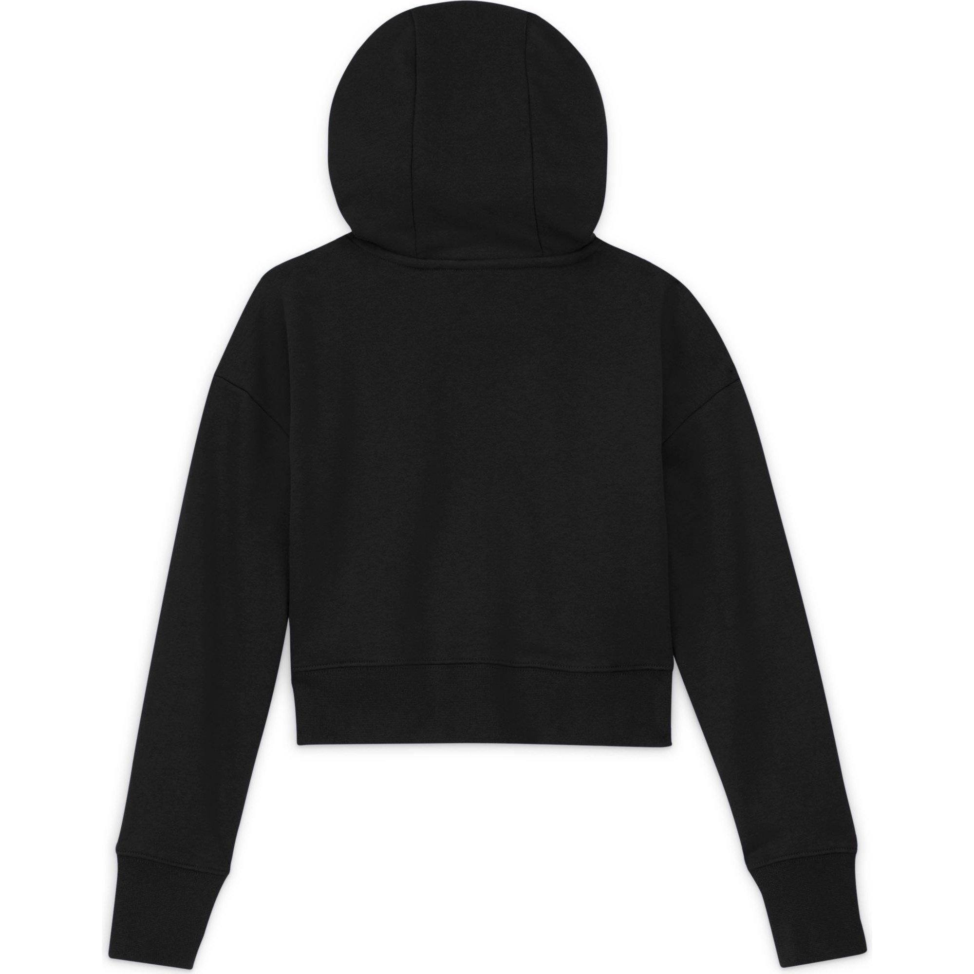 Zwart/Wit - Nike - Club Crop Hoody Junior Girls - 2