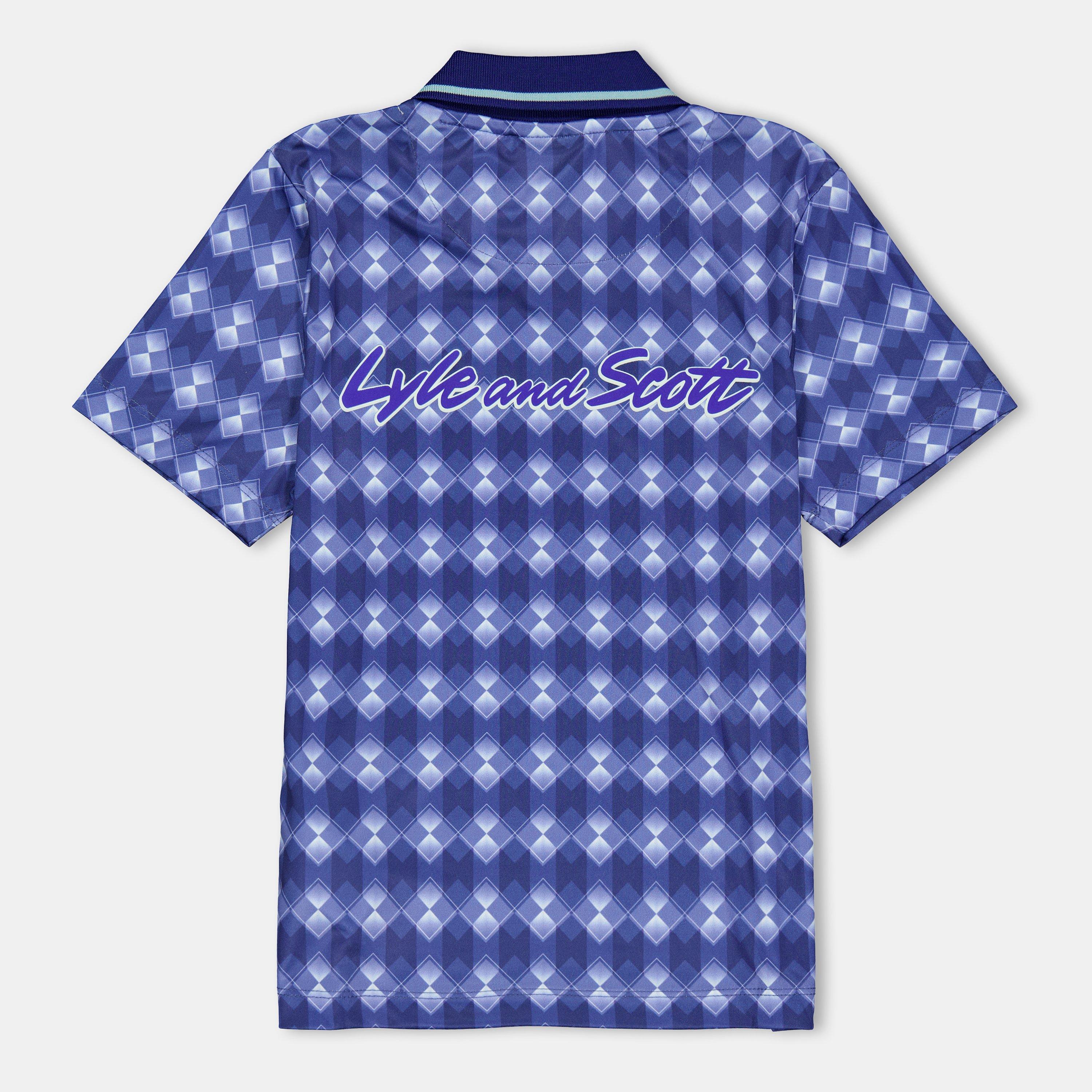 X578 Now Blue - Lyle and Scott - Argyle Short-Sleeve Polo Shirt - 2
