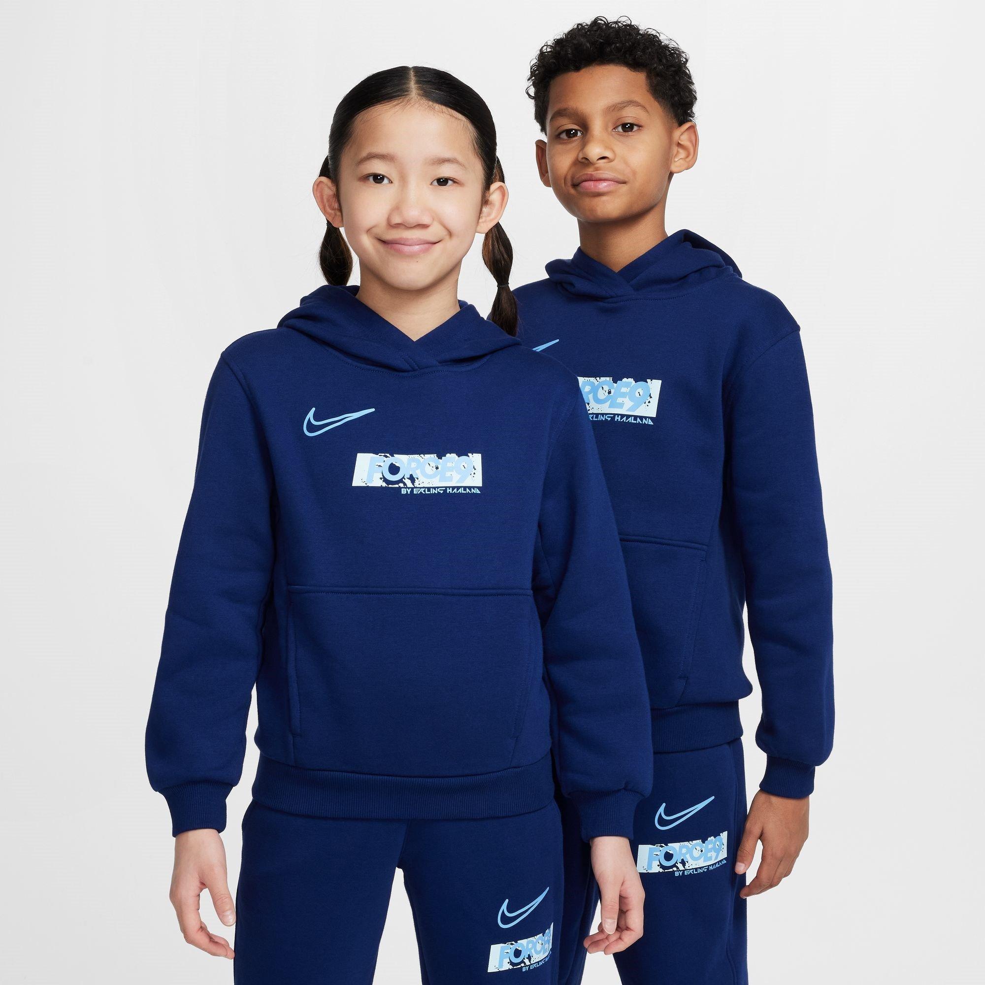 Nike Boys Haaland Hoodie Juniors - Navy/Orange - 13 (XL)