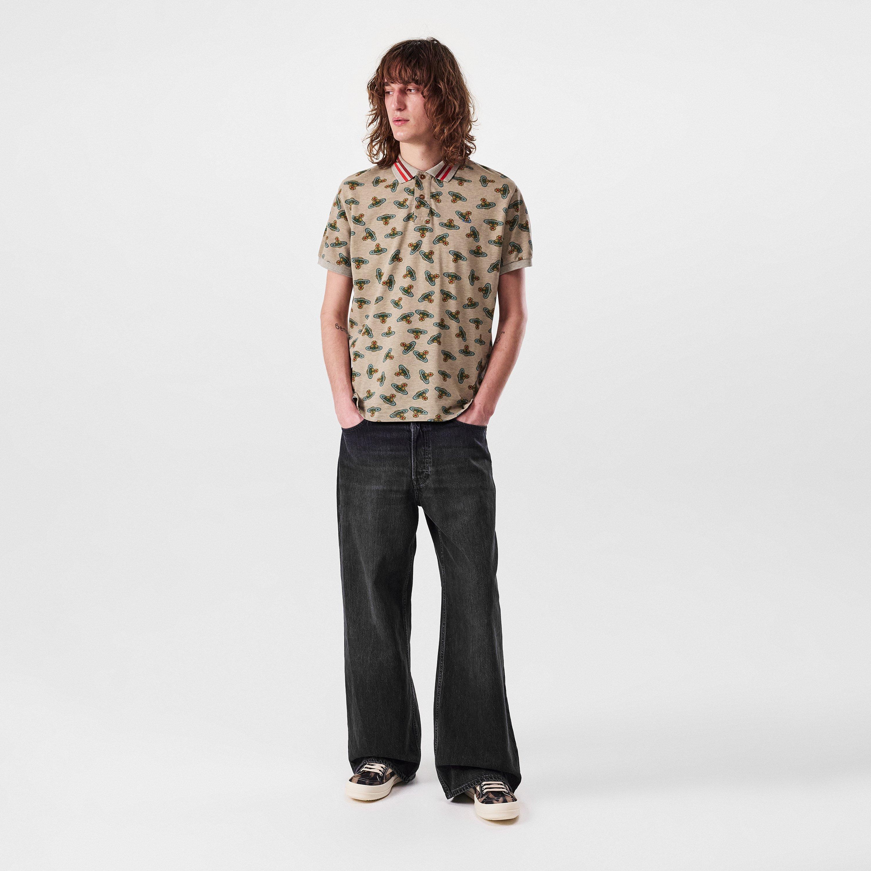 Sand Overdye - Vivienne Westwood - Orb Logo Polo Shirt - 4