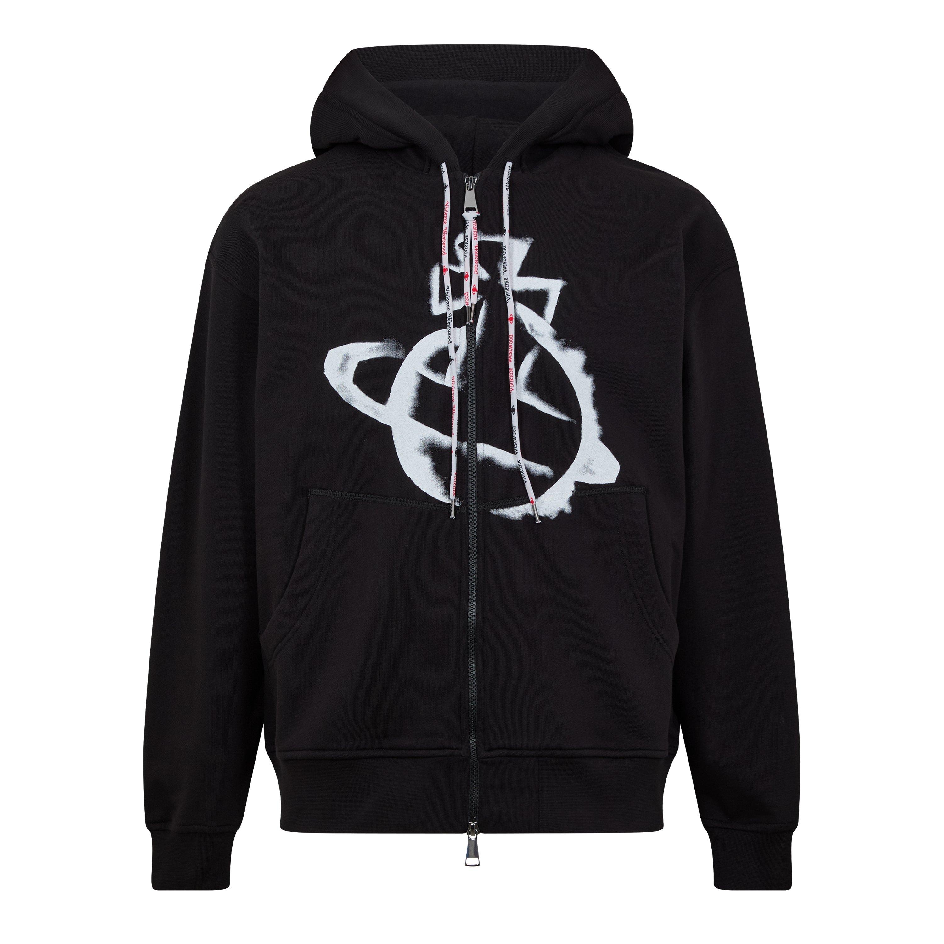 Black - Vivienne Westwood - Stencil Orb Zipped Hoodie - 5