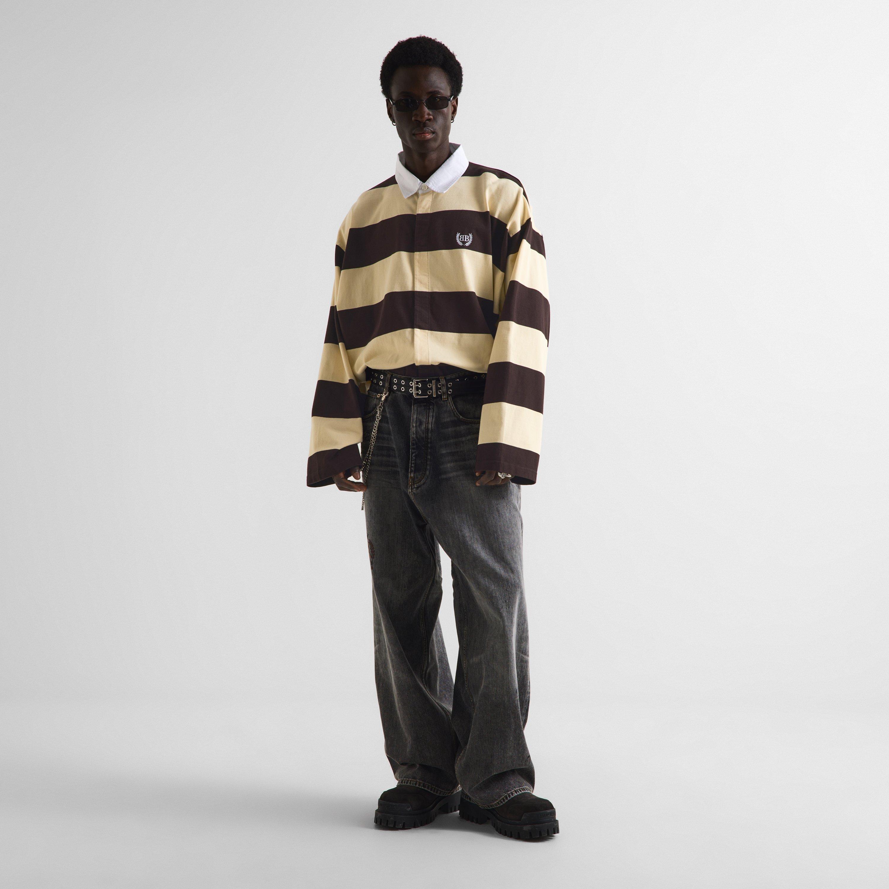 Drk Brown/Beige - Balenciaga - Men's Rugby Polo Shirt - 6