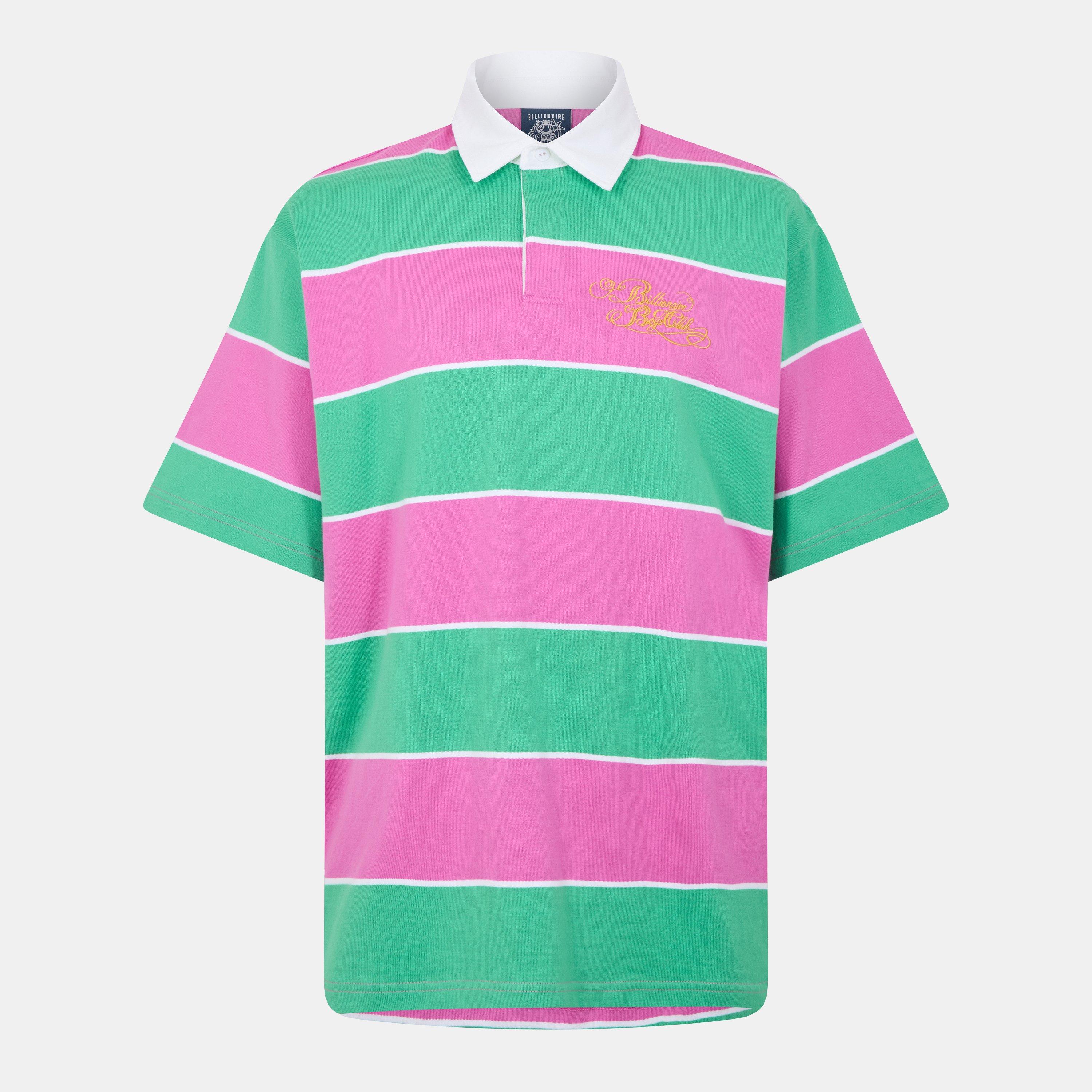 Billionaire Boys Club  Bbc Astro Rugby Polo Shirt - Pink/Green - Medium