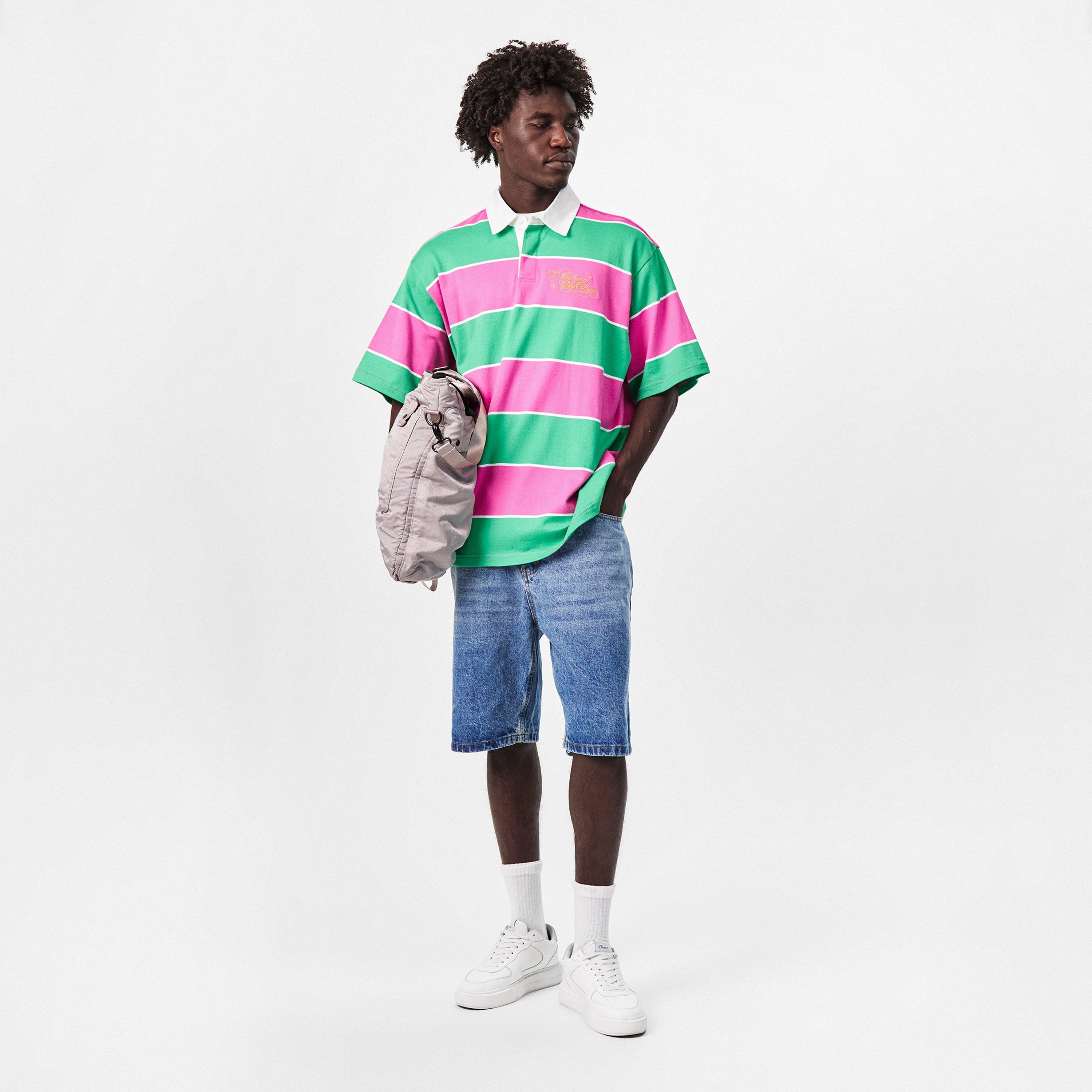 Pink/Green - Billionaire Boys Club - Men's BBC Astro Rugby Polo Shirt - 6