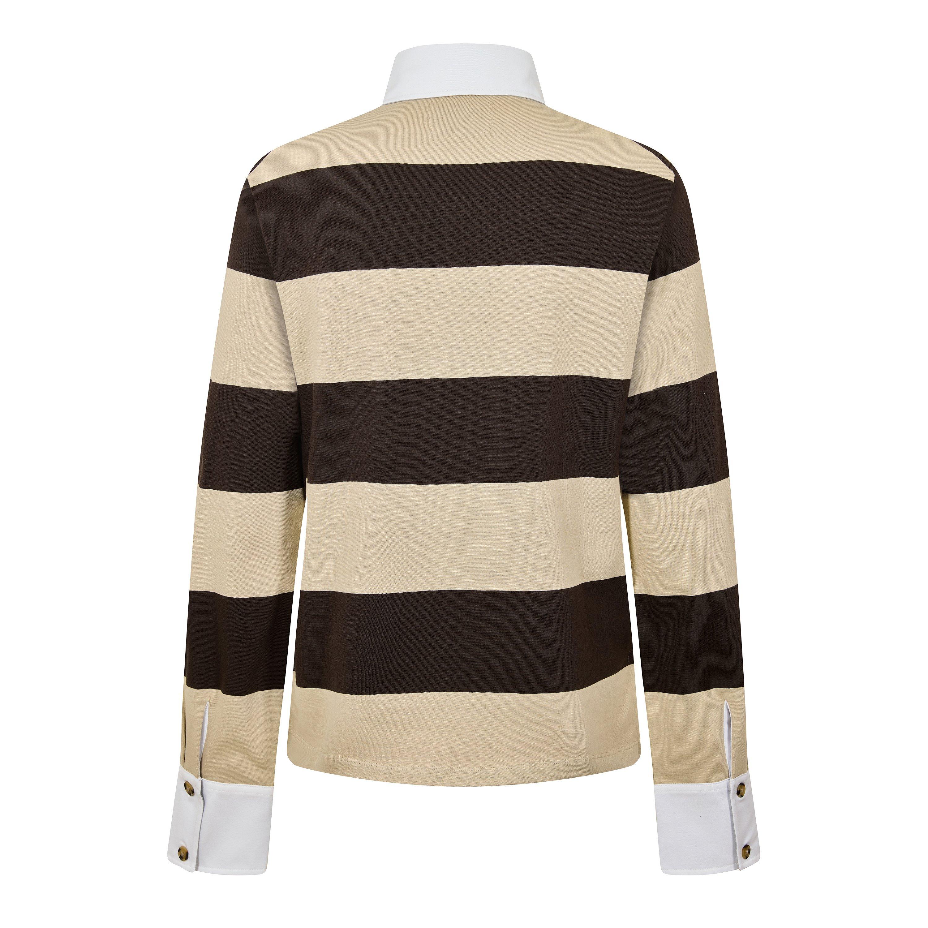 Stone Brown - Vivienne Westwood - Mens Striped Rugby Polo - 2