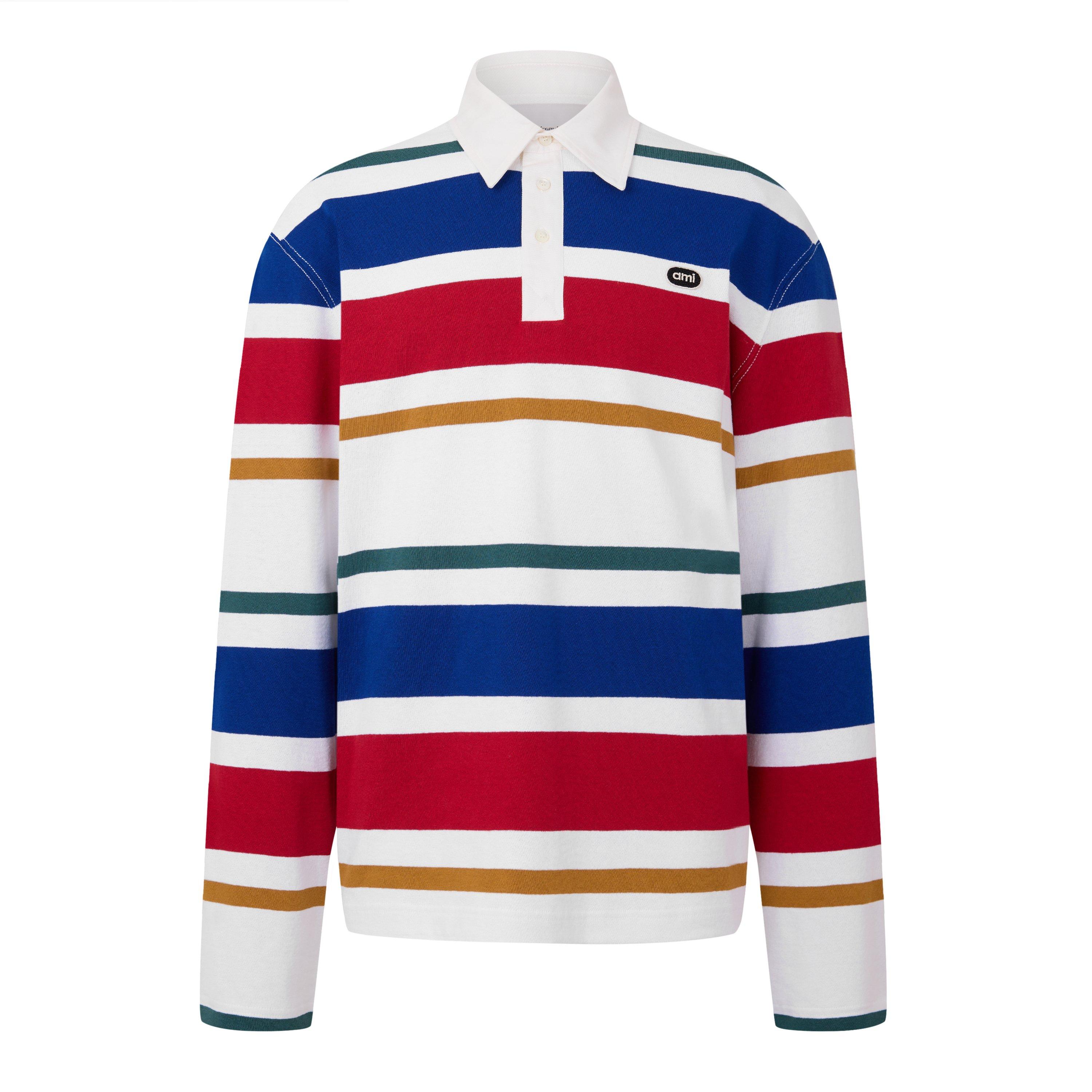 White/Blue - Ami Paris - Ami Striped Rugby Sn63 - 1