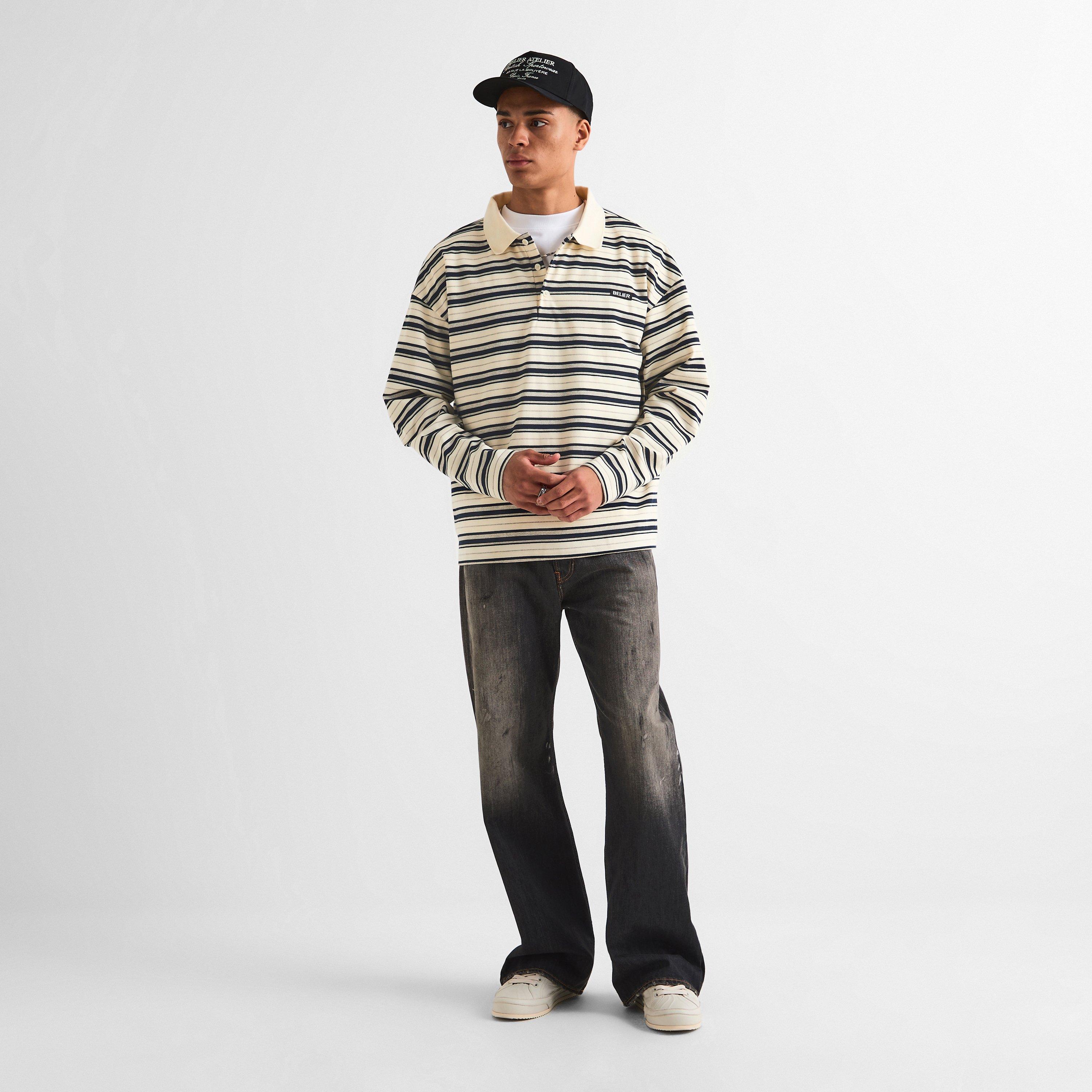 Ecru/Navy - BELIER - BELIER Stripe LS Pol Sn63 - 6