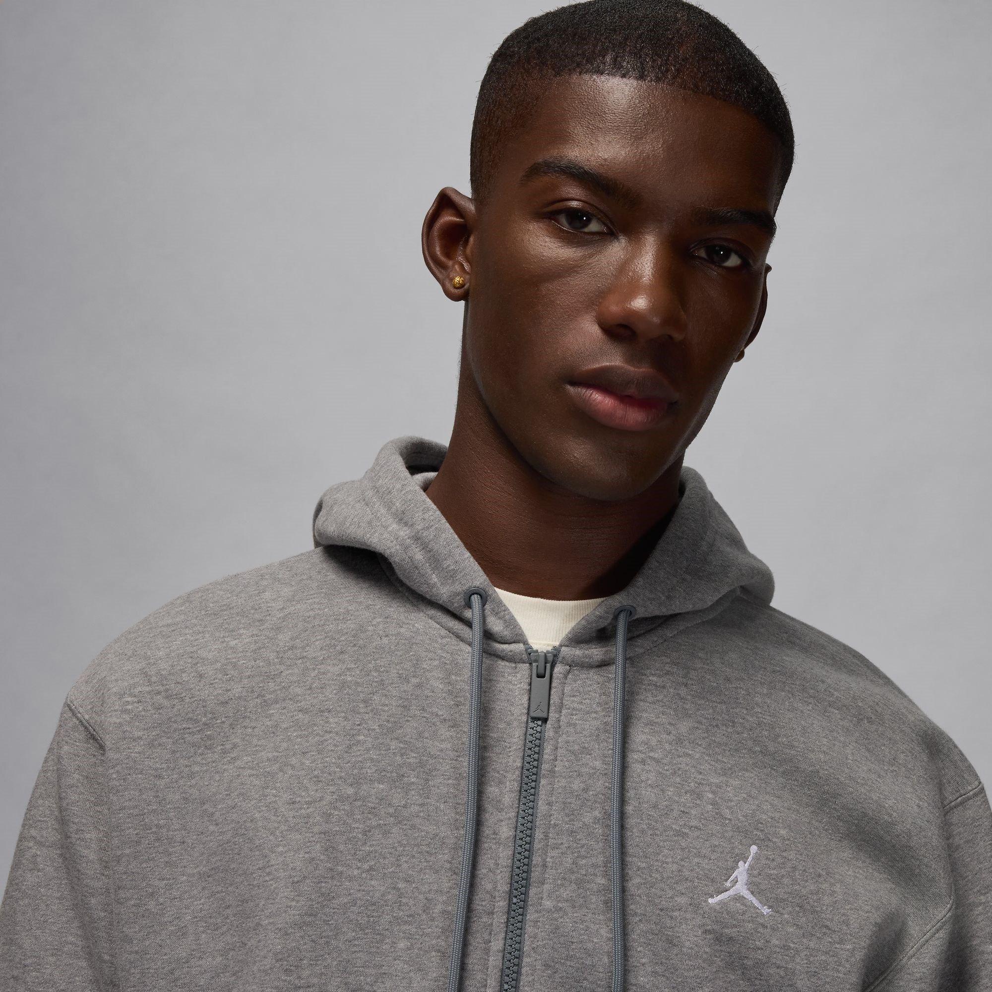 Carbon/White - Air Jordan - Essentials Men's Full-Zip Fleece Hoodie - 3
