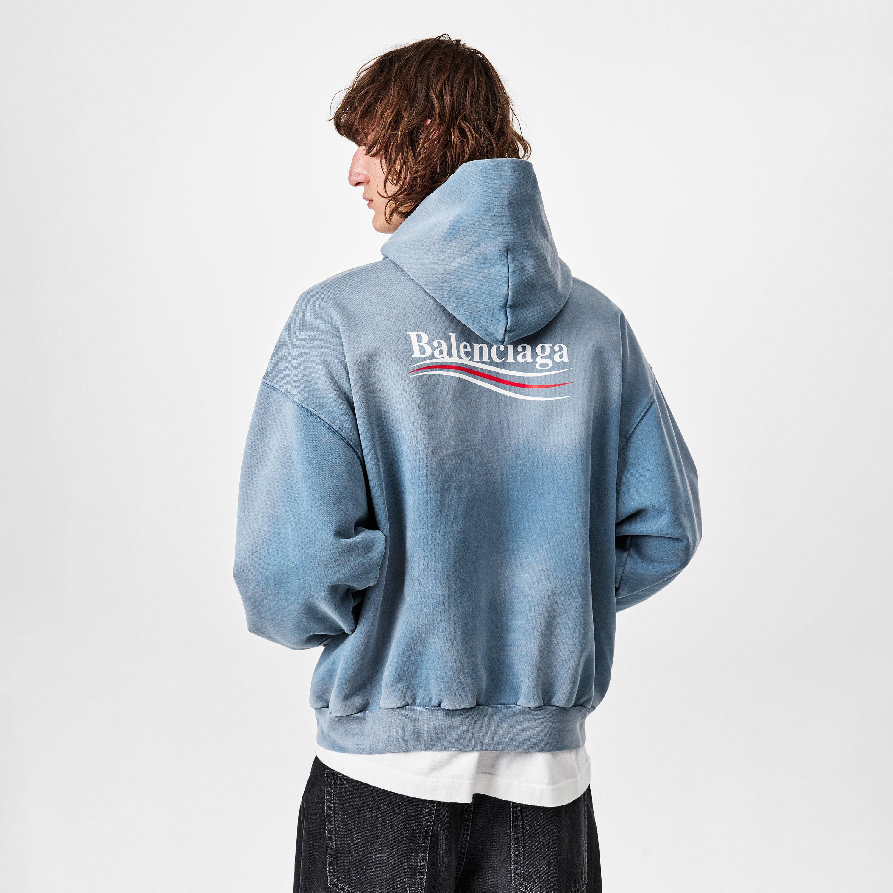 Faded Blue - Balenciaga - Logo Political Hoodie - 4