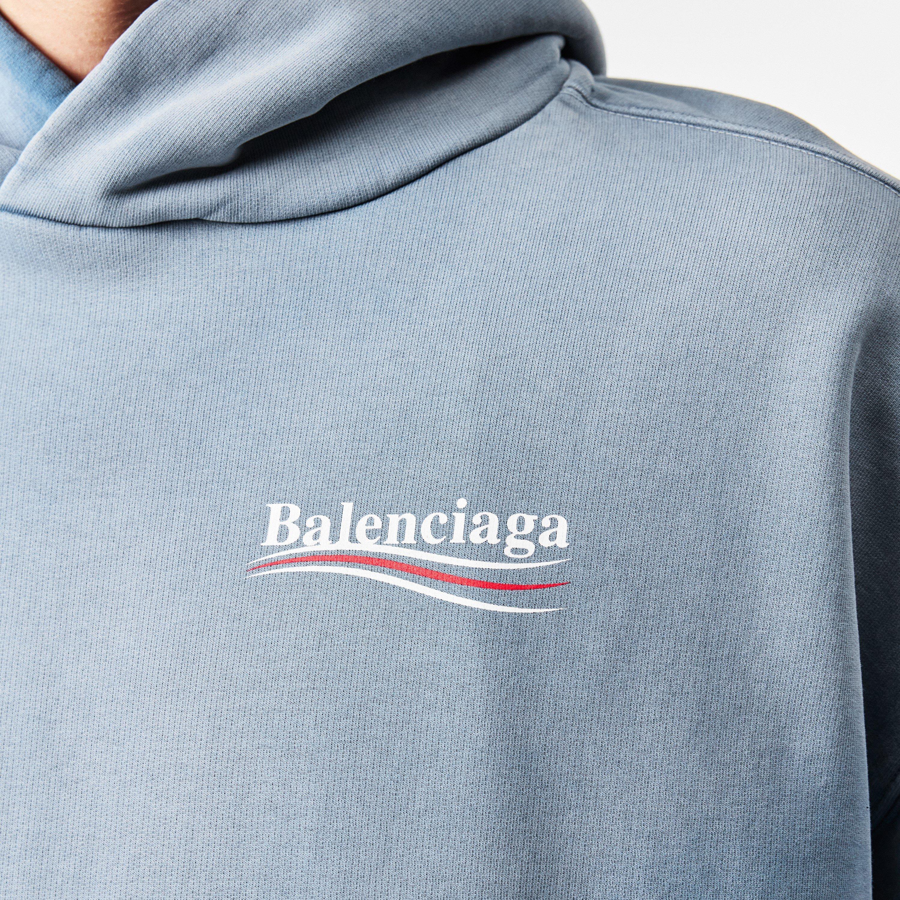 Faded Blue - Balenciaga - Logo Political Hoodie - 5