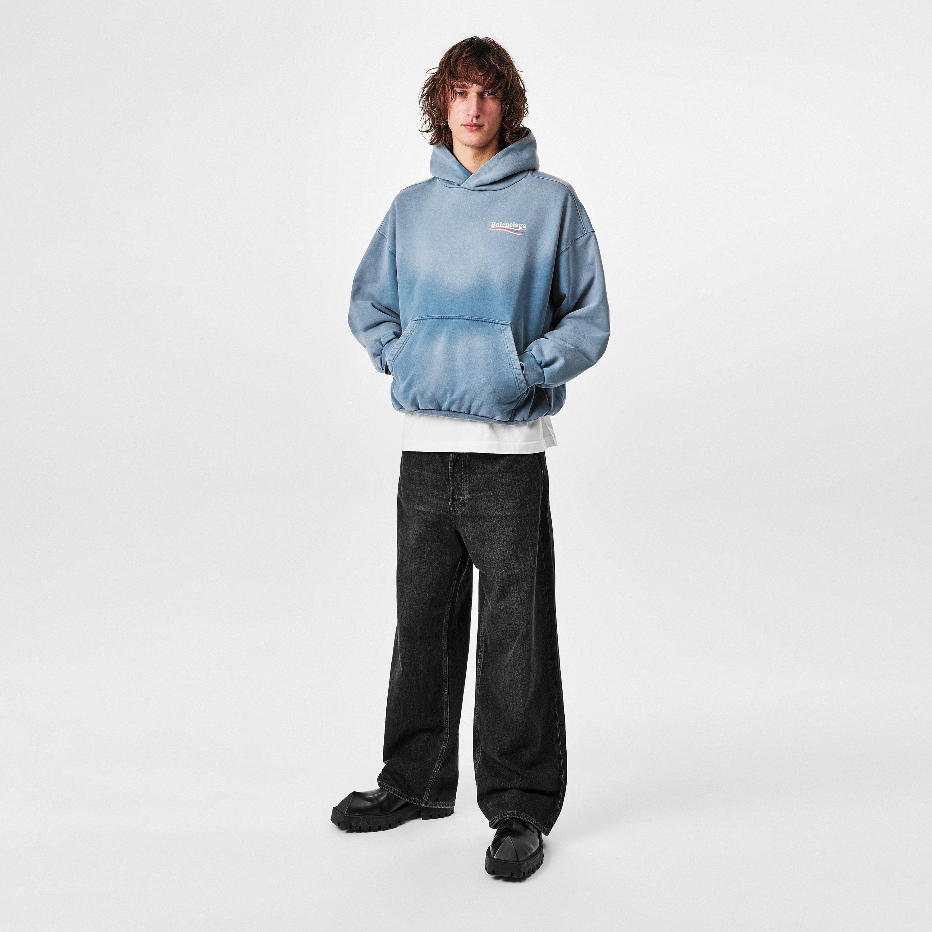 Faded Blue - Balenciaga - Logo Political Hoodie - 6