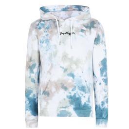 Hype Khaki Tie Dye Scribble Logo Mens Hoodie