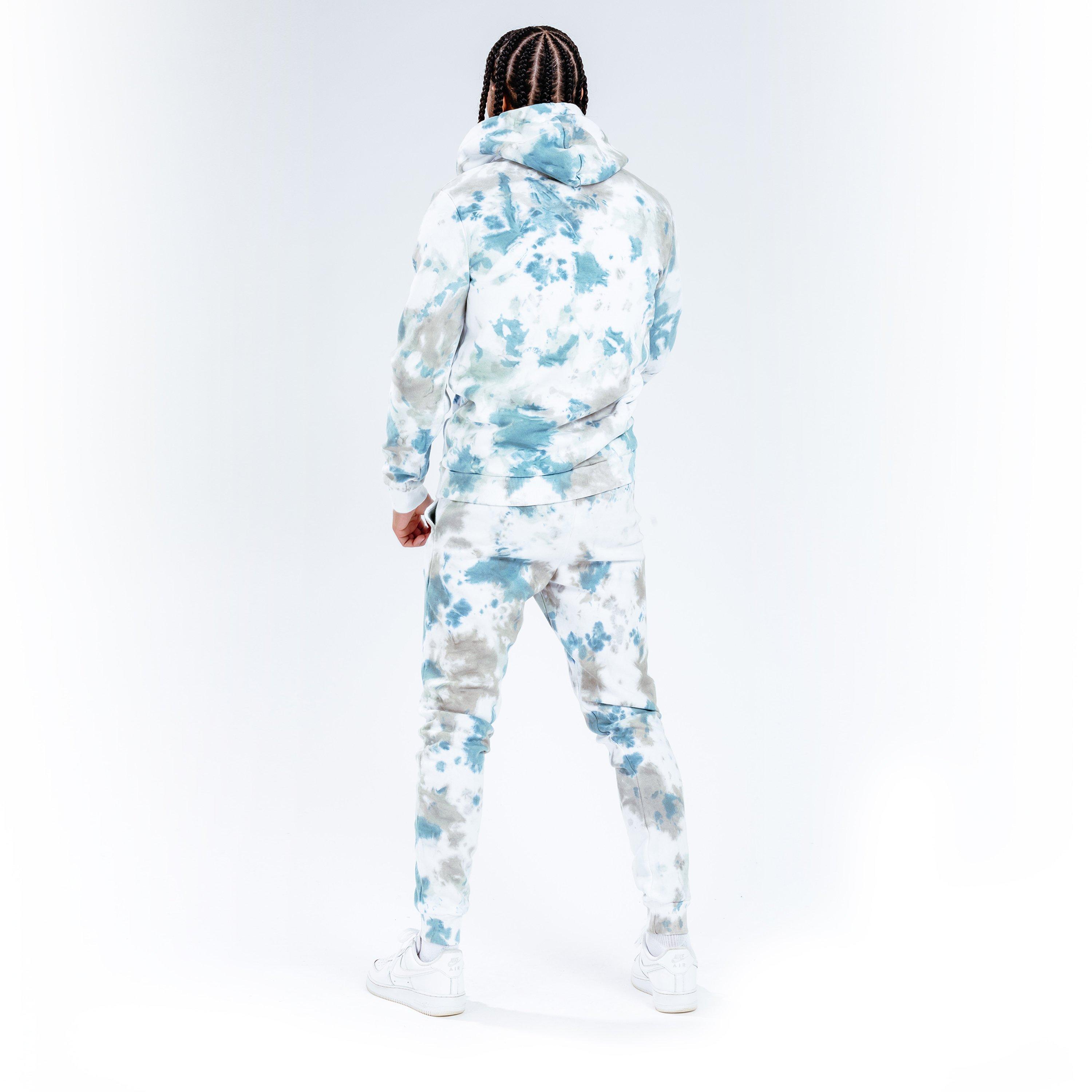 Kaki - Hype - Khaki Tie Dye Scribble Logo Men's Hoodie - 4