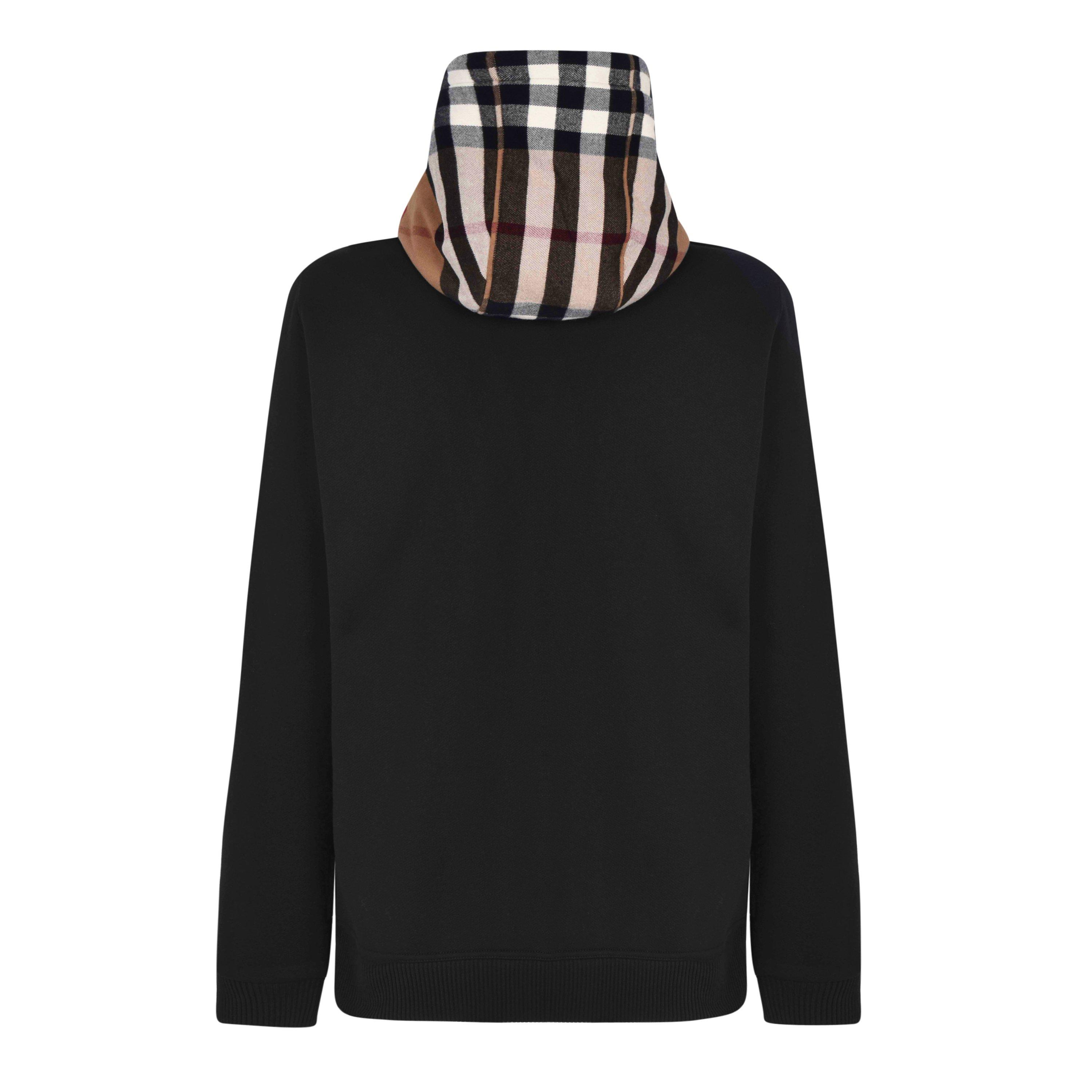 Black A1189 - Burberry - Men's Check Cotton Hoodie - 8